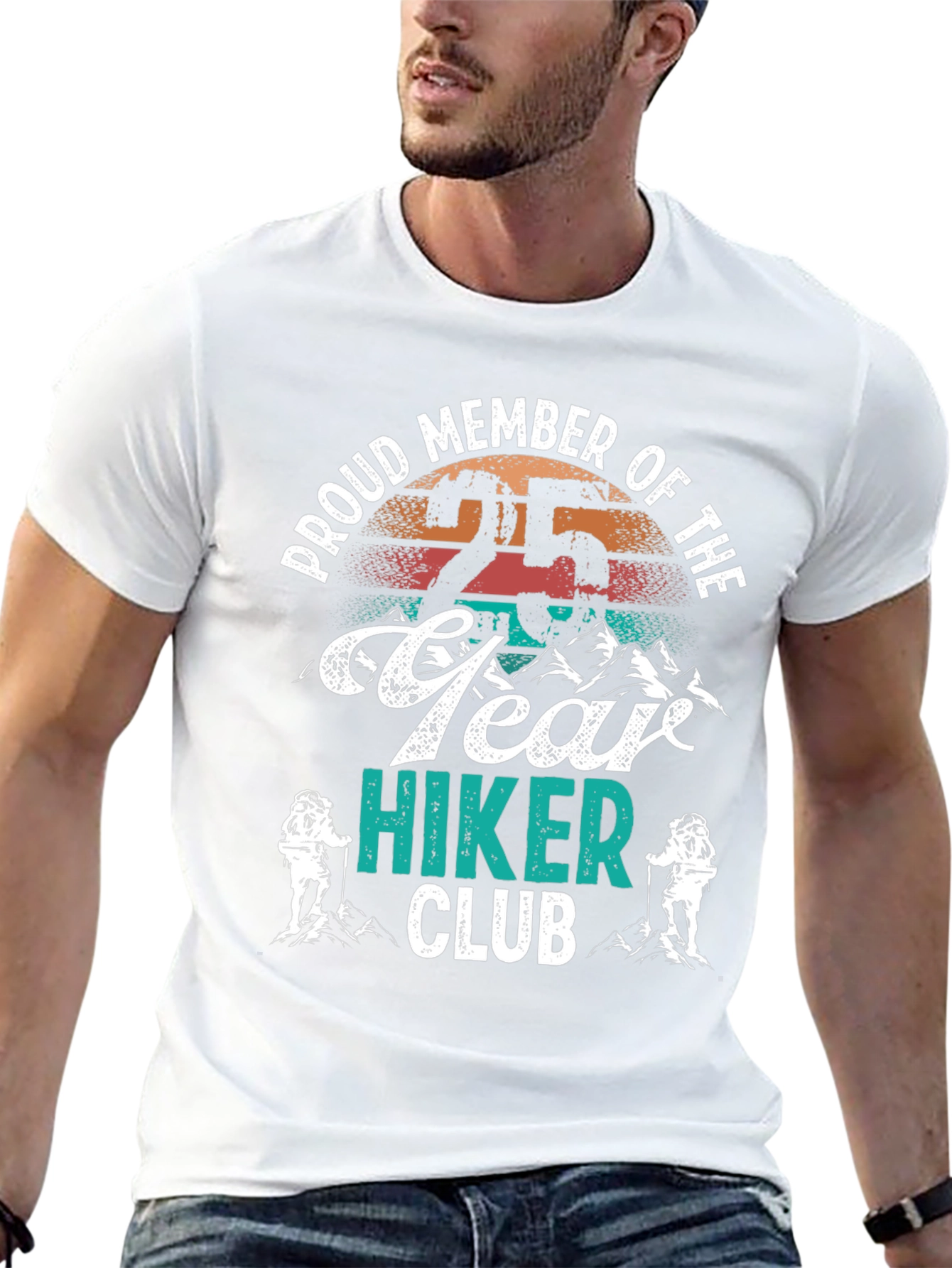 Black 25 Year Hiker Club Tee - Proud Member Hiking Apparel view 13
