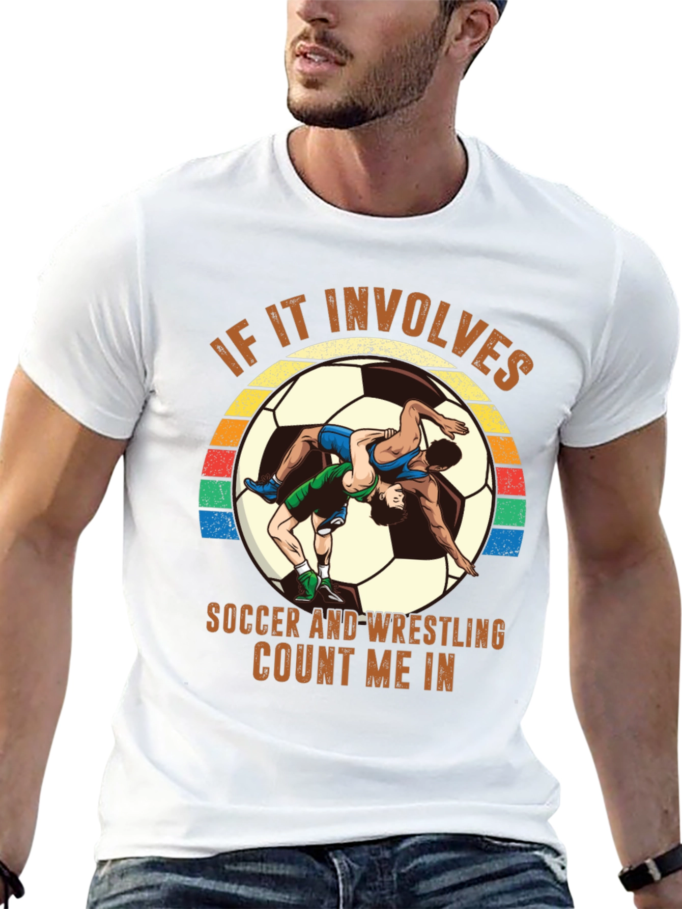 Black Soccer Wrestling T-Shirt - Count Me In! view 13