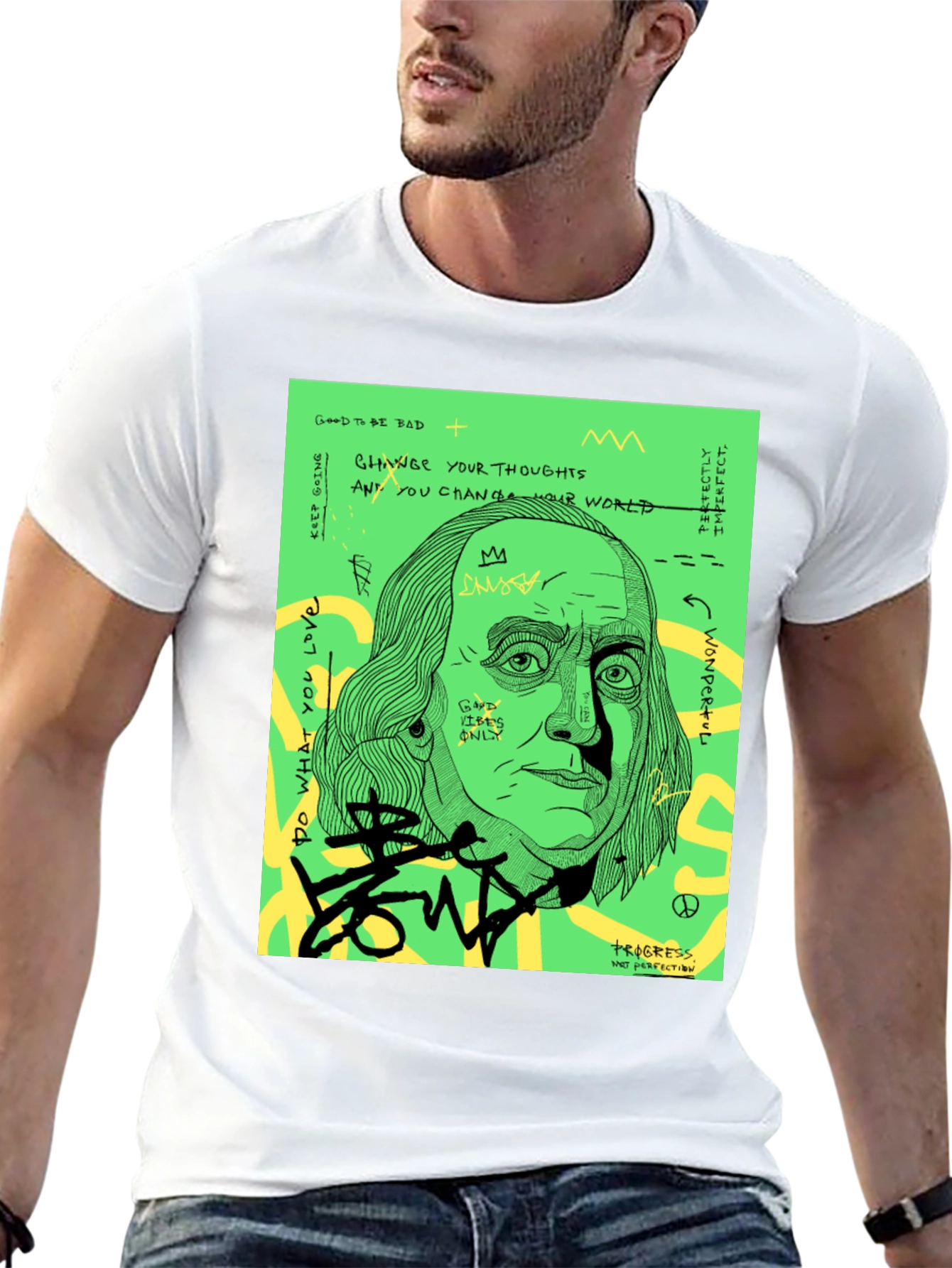 Edgy Benjamin Franklin Graphic Tee - 13
