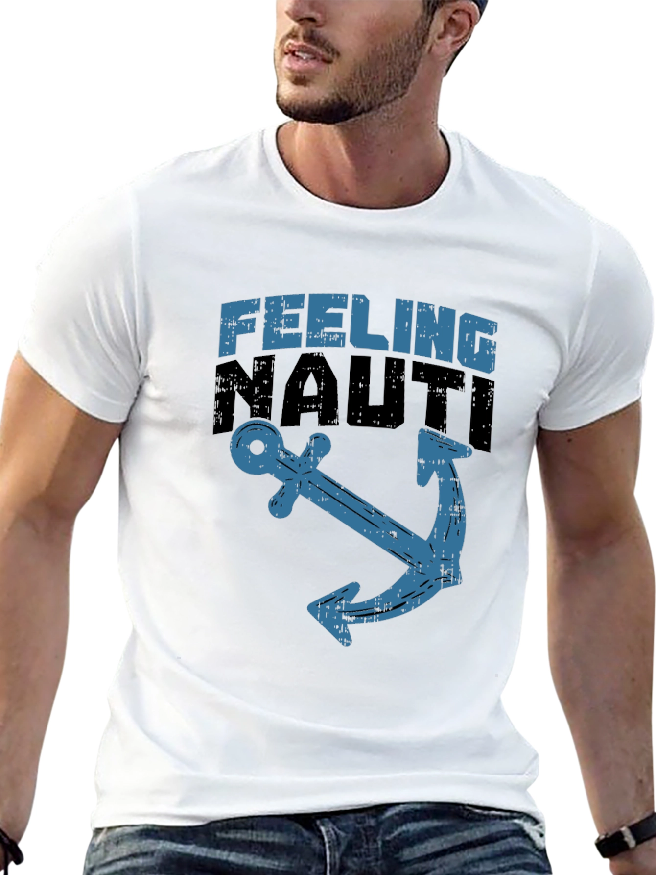 Black Feeling Nauti Anchor Graphic Tee - Black view 13