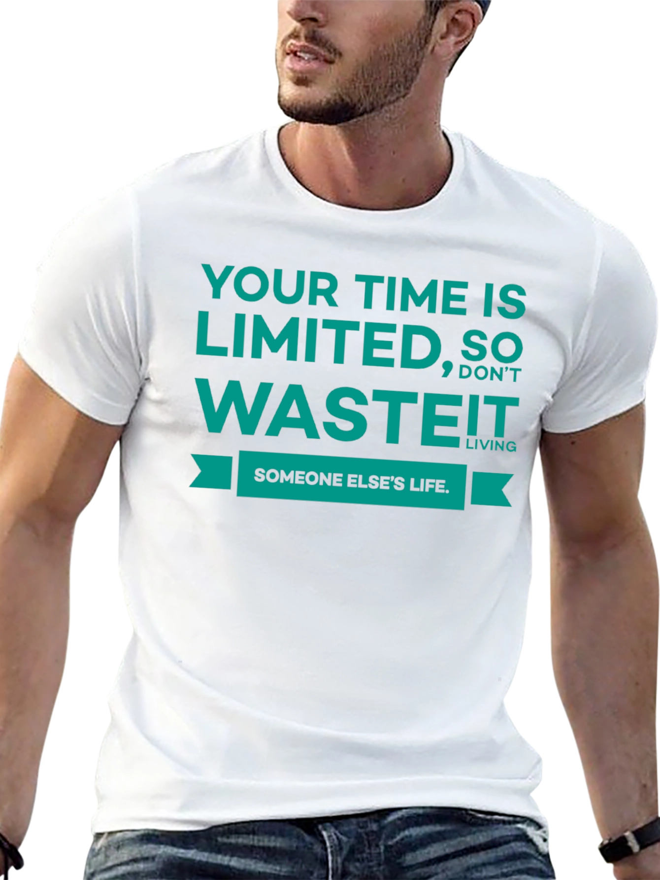 Black Time is Limited Graphic Tee - Motivational Unisex T-Shirt view 13