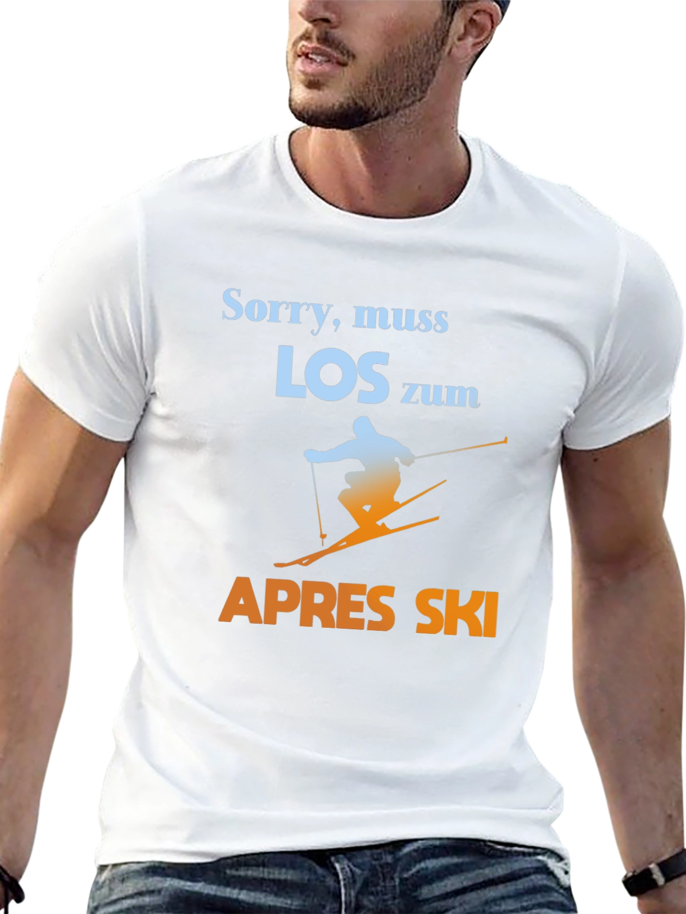 Black Sorry, Muss Los Zum Apres Ski T-Shirt - Skiing Graphic Tee view 13