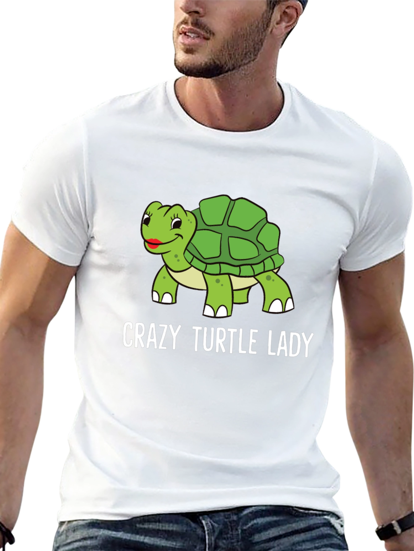 Black Crazy Turtle Lady T-Shirt - Funny Turtle Lover Tee view 13