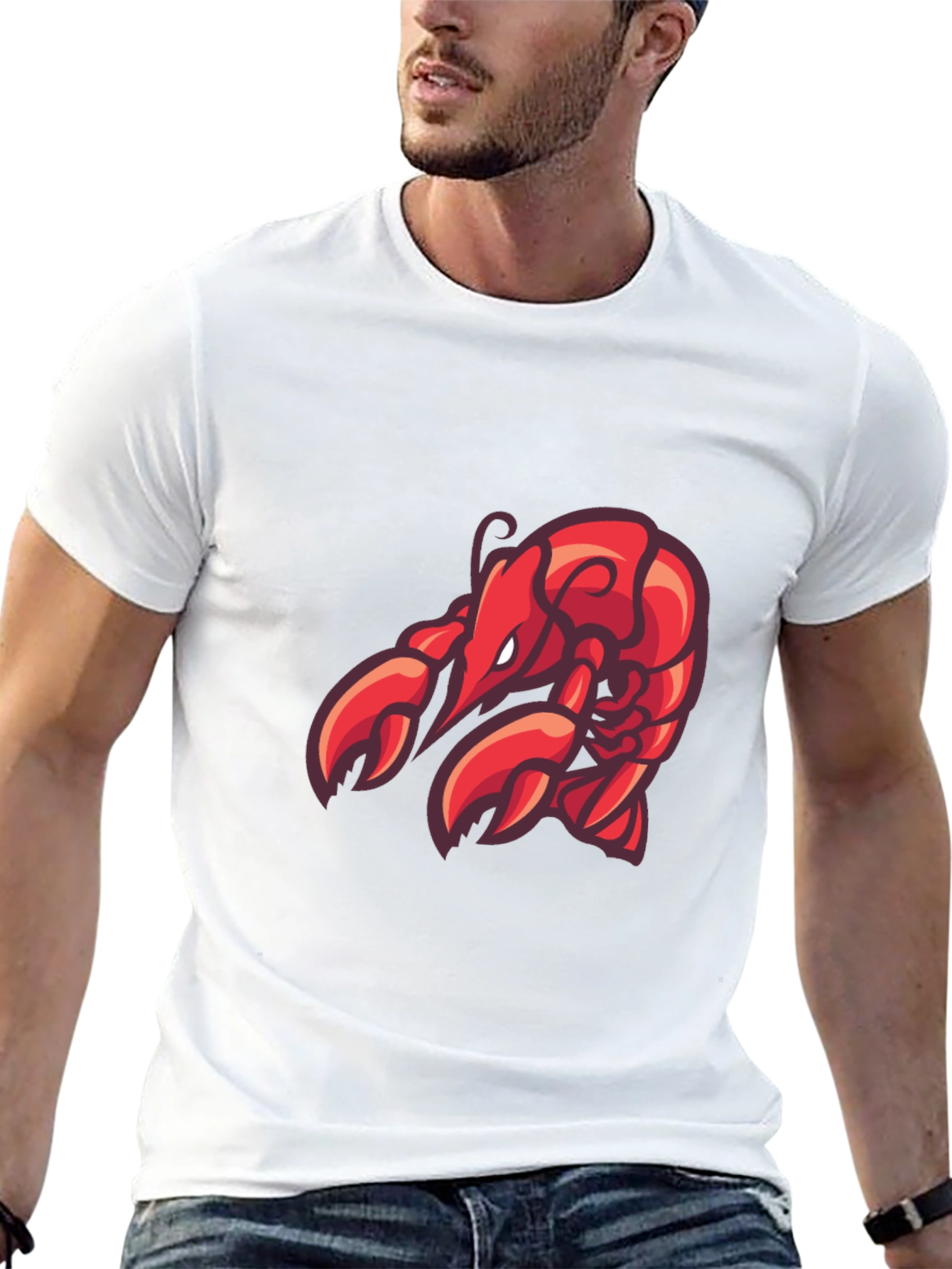 Black Lobster Graphic Tee - Black Cotton T-Shirt view 13