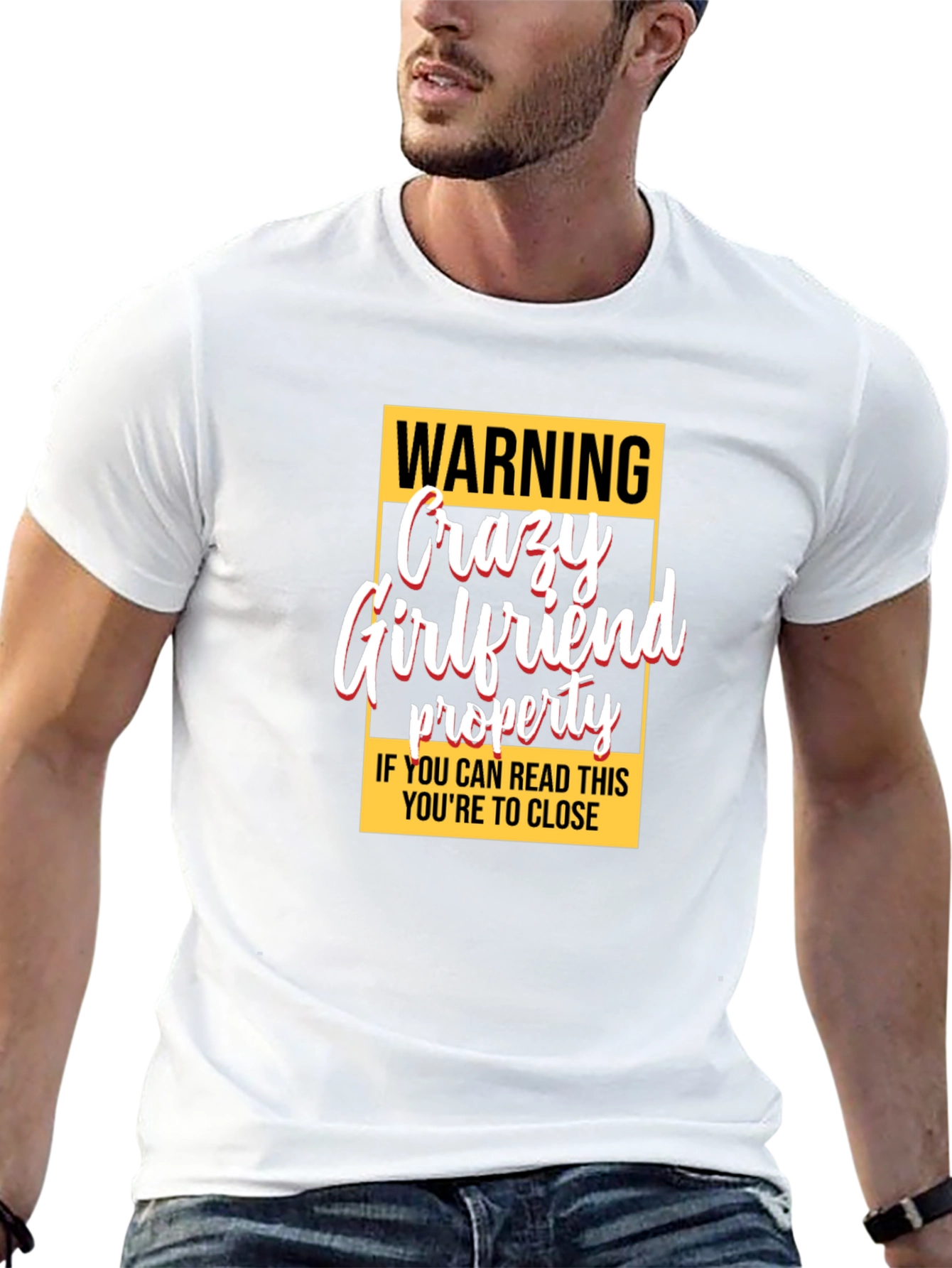 Black Warning Crazy Girlfriend Property Graphic Tee view 13