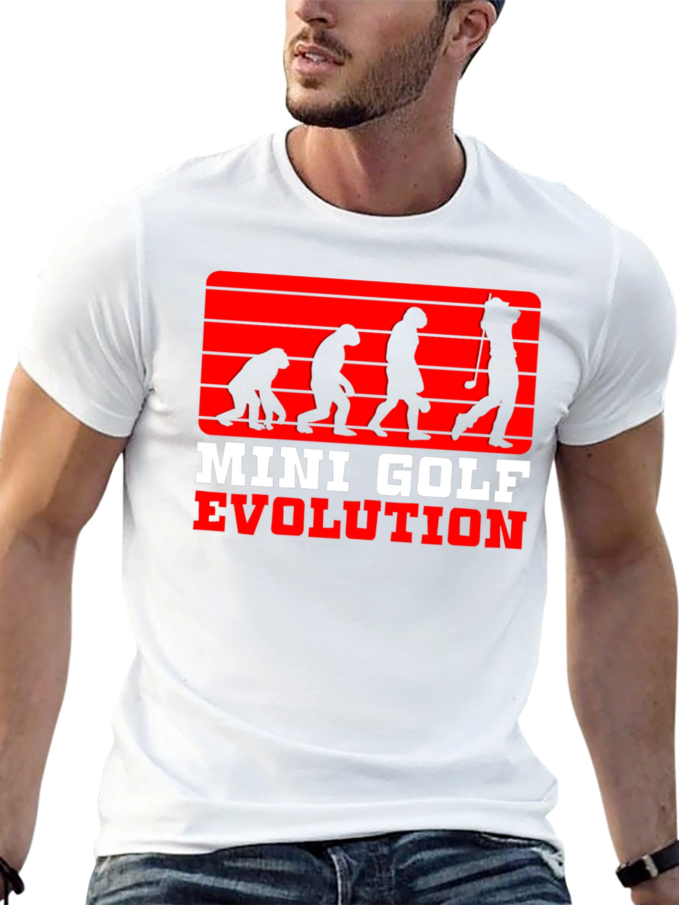 Black Mini Golf Evolution Tee - Funny Golfer T-Shirt view 13
