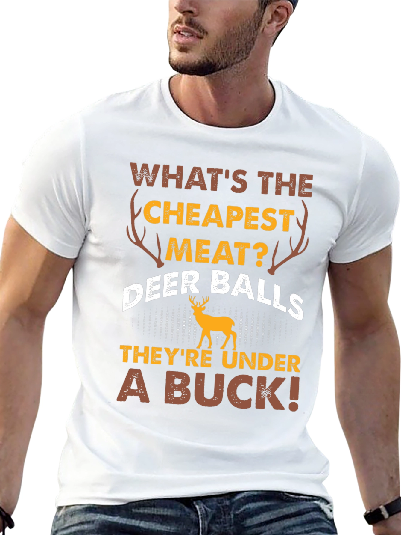 Black Funny Deer Balls T-Shirt - Hunting Humor view 13