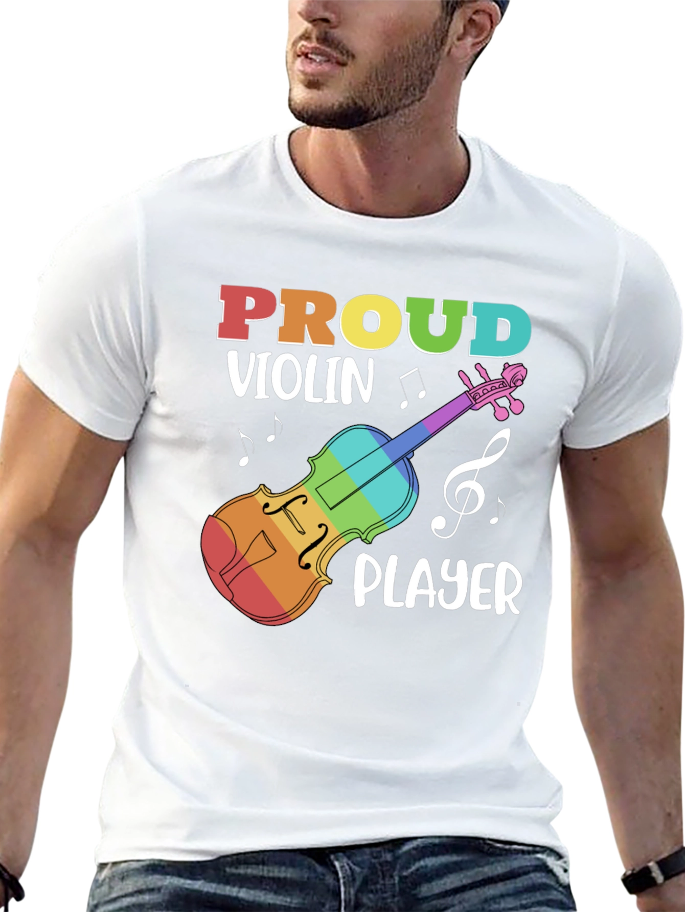 Black Proud Violin Player Black T-Shirt view 13