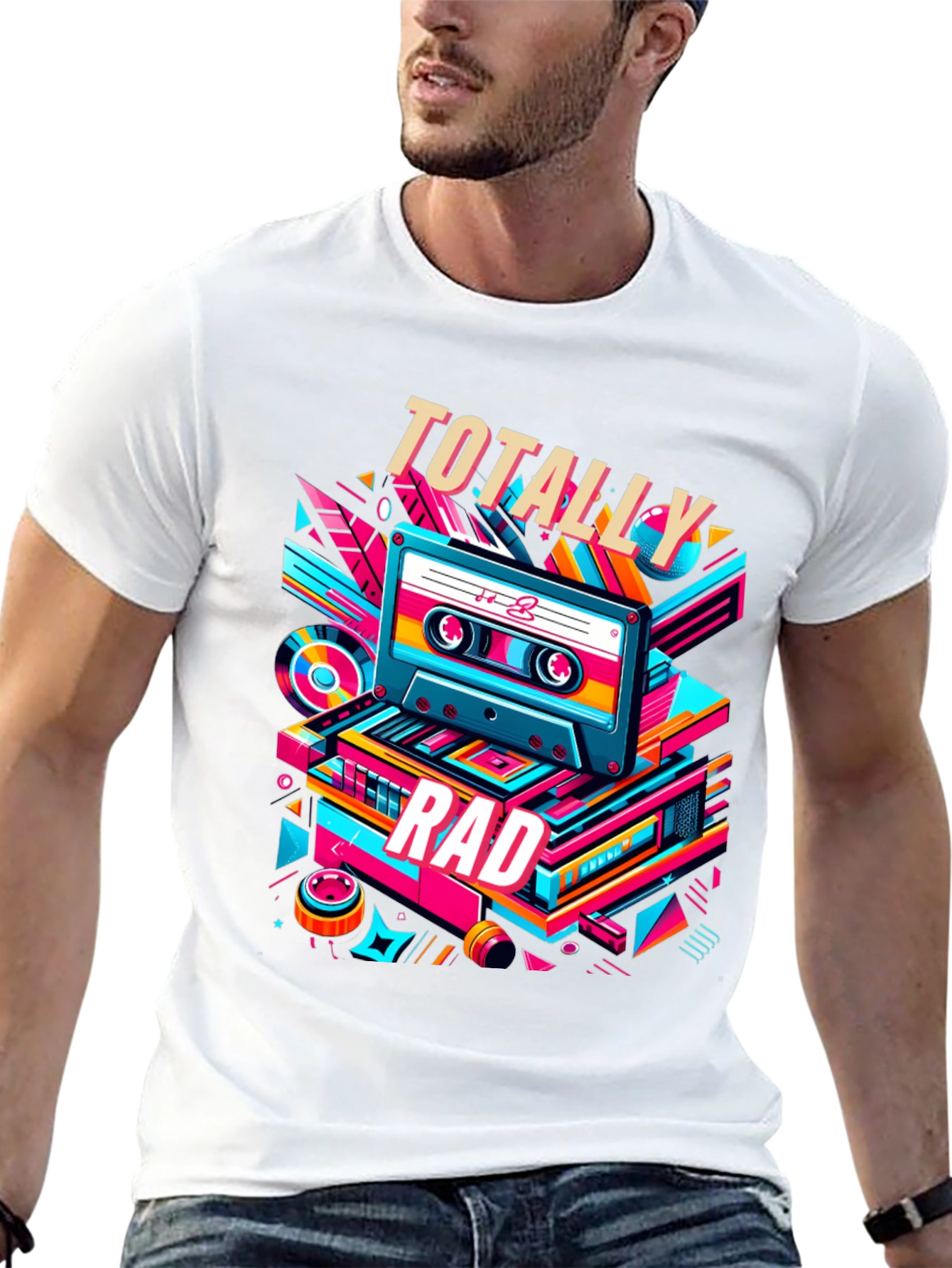 Black Totally Rad Retro Cassette T-Shirt view 13