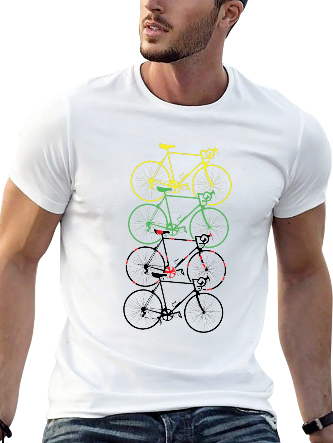 Black Rasta Bicycle T-Shirt - Cycling Pride view 13