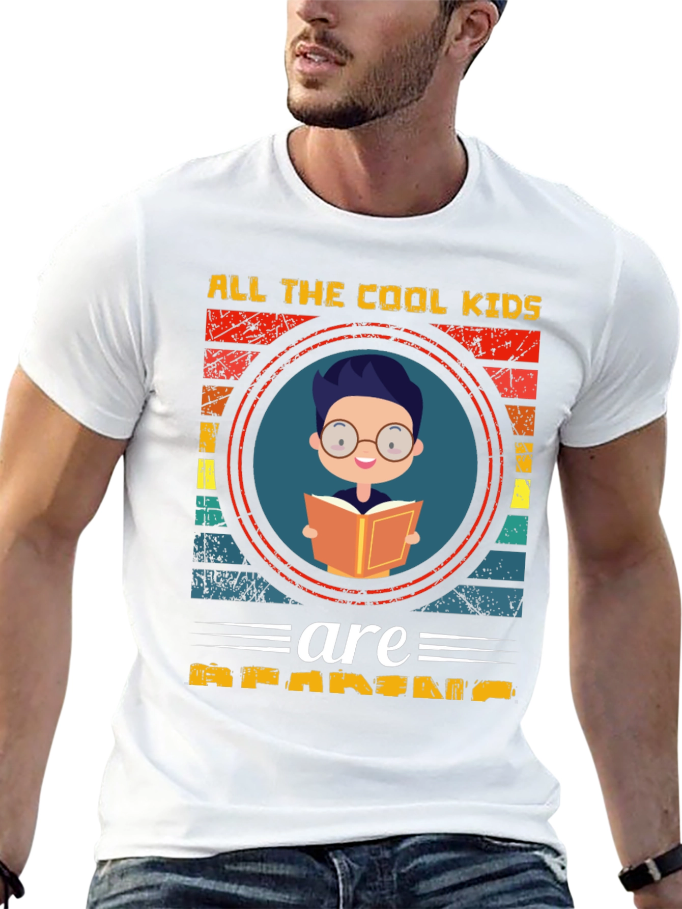 Black Cool Kids Reading T-Shirt - Black view 13