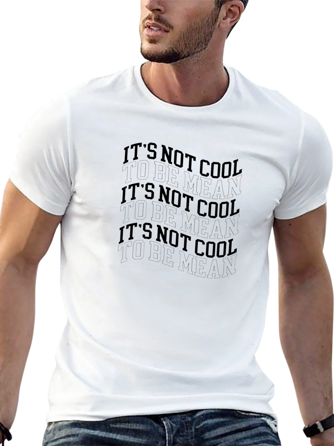 Black It's Not Cool to Be Mean Graphic Tee view 13