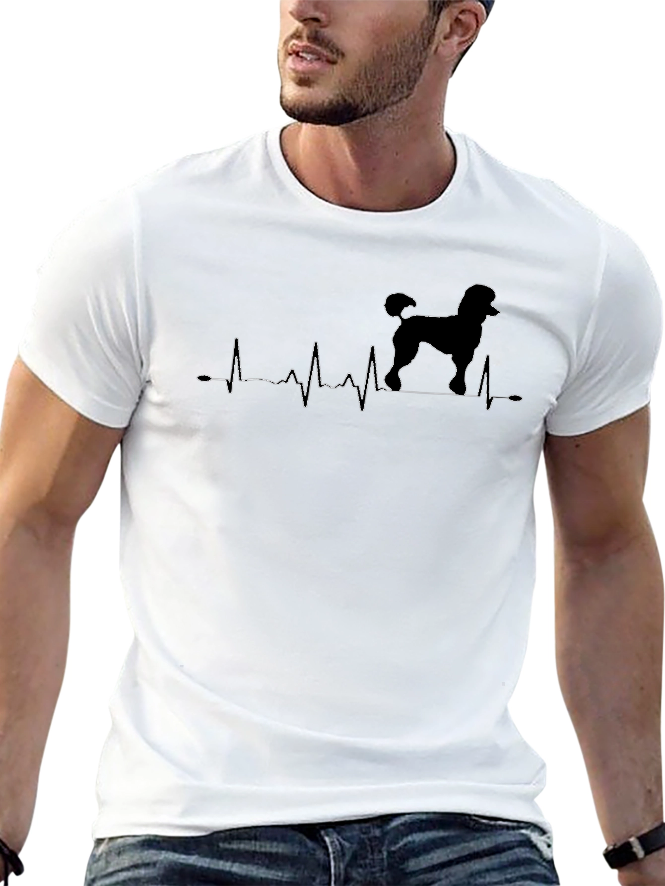Black Poodle Heartbeat T-Shirt - Dog Lover Tee view 13