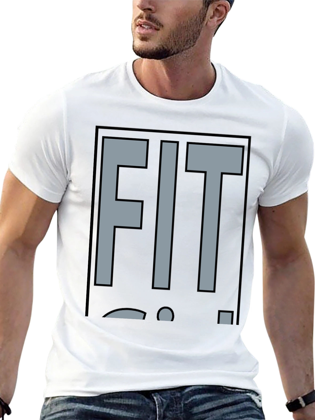 Black FIT Graphic Tee - Black Cotton Blend view 13