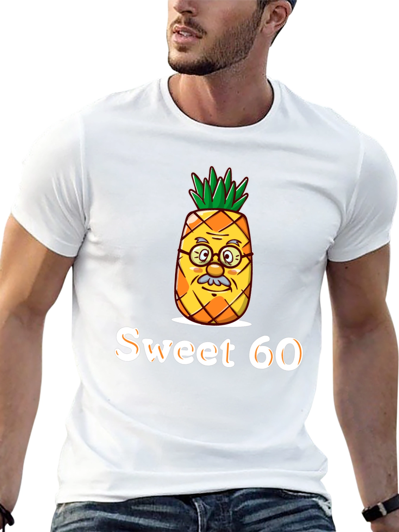 Black Sweet 60 Pineapple Graphic Tee - Unisex view 13