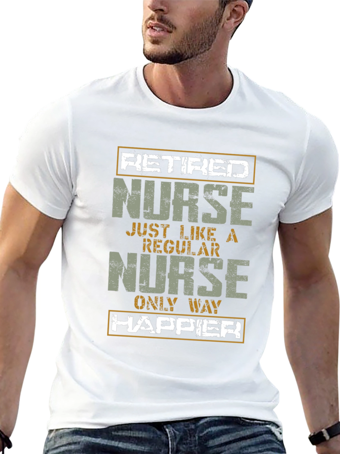 Black Retired Nurse T-Shirt - Only Way Happier view 13