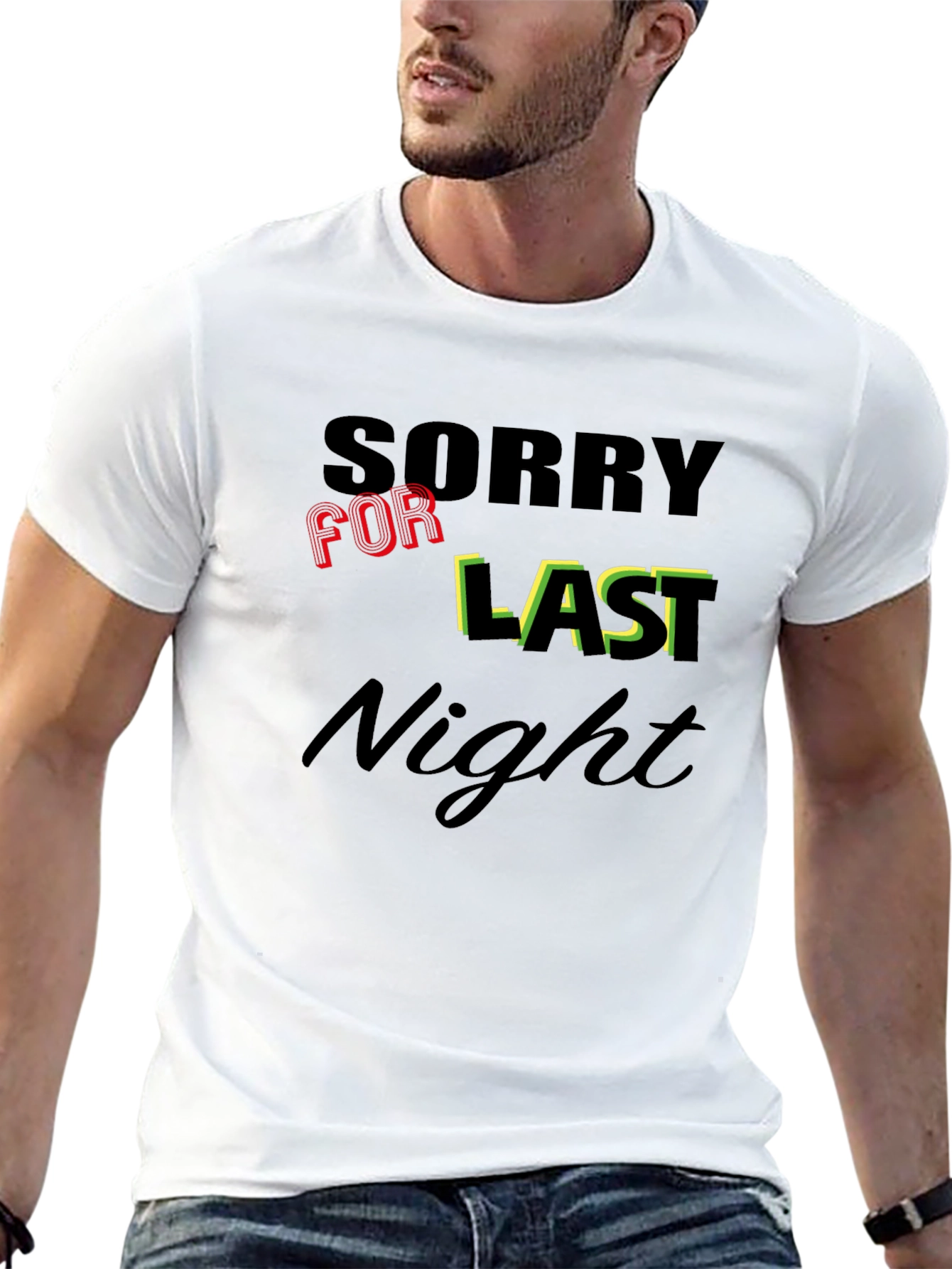 Black Sorry For Last Night Graphic Tee view 13
