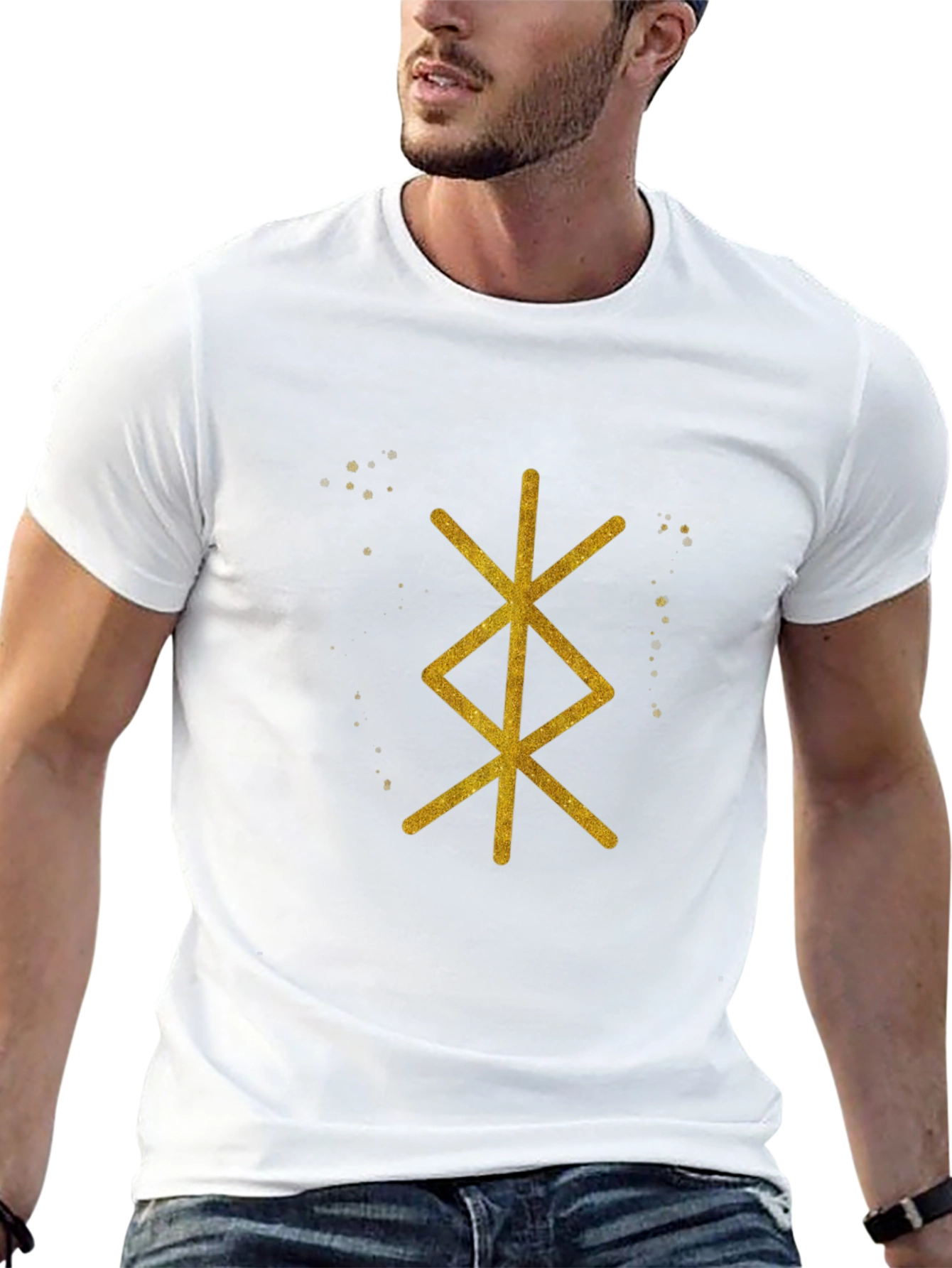 Black Bindrune T-Shirt: Norse Magic Symbol Tee view 13