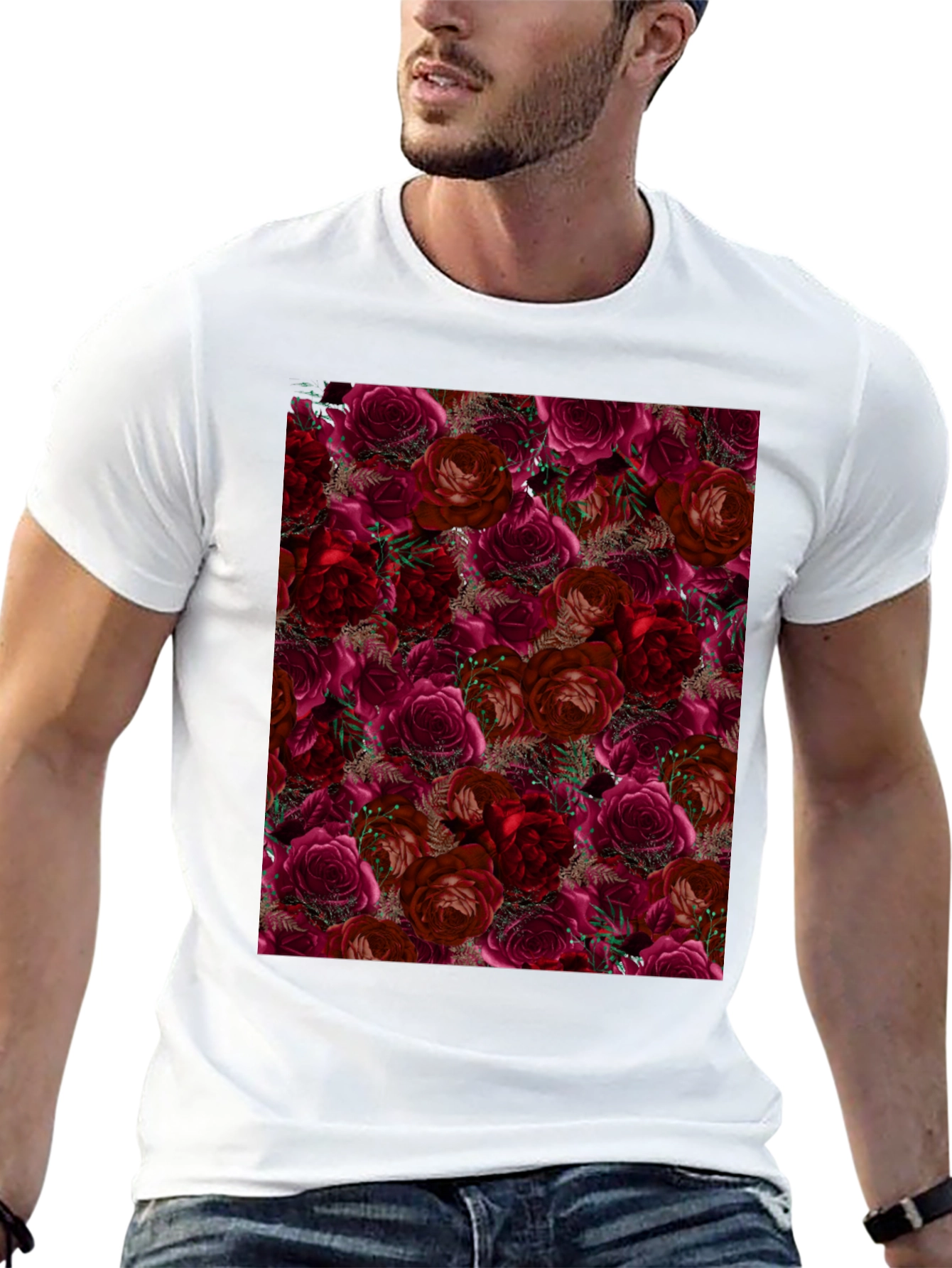 Floral Roses T-Shirt - Black - 13