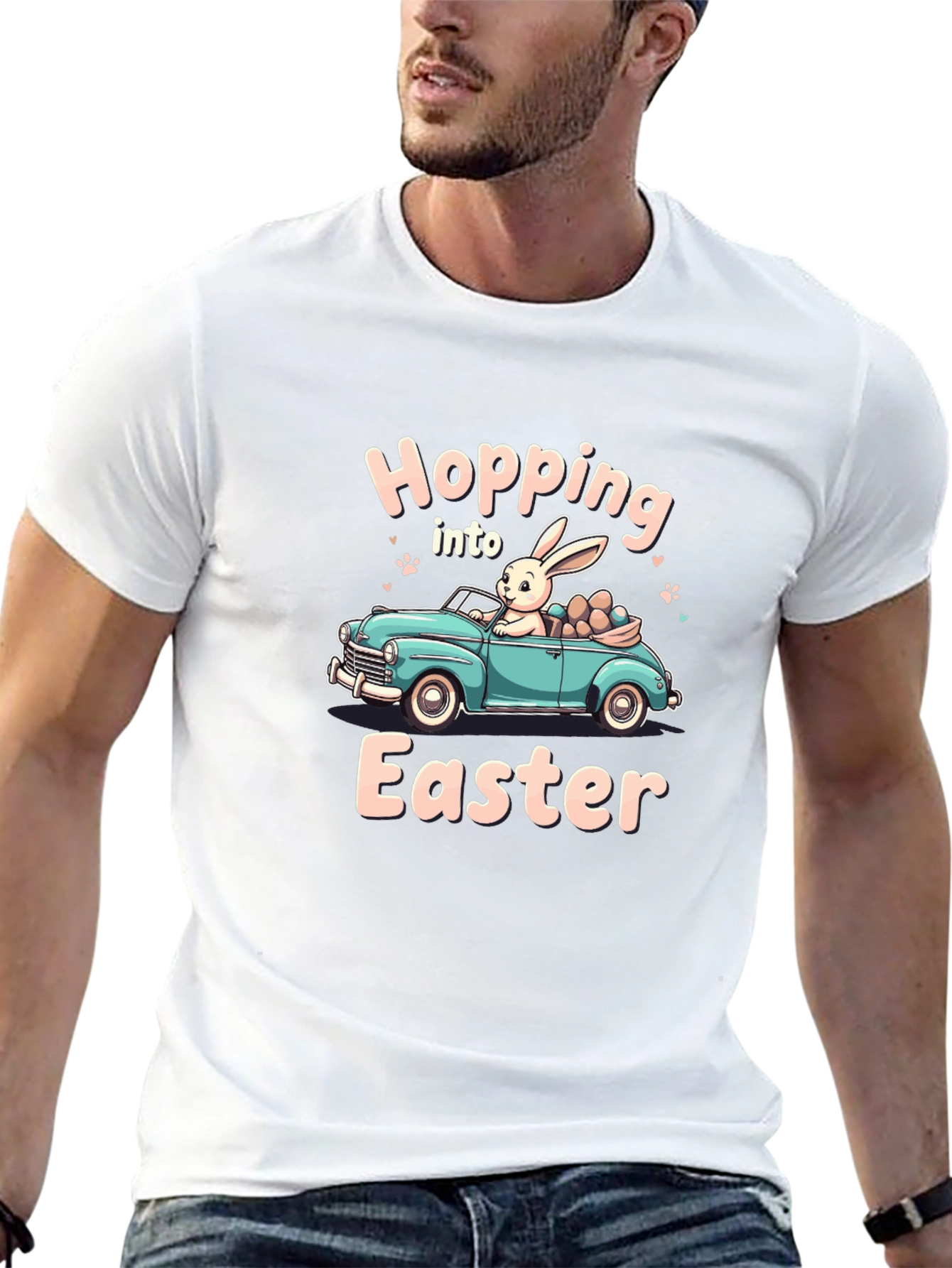 Black Easter Bunny Car T-Shirt view 13