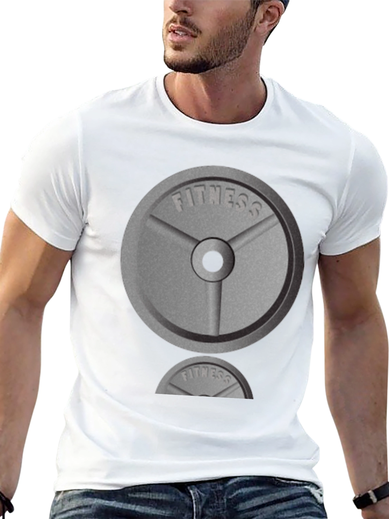 Fitness Weight Plate Graphic Tee - Gym Workout Shirt - 13