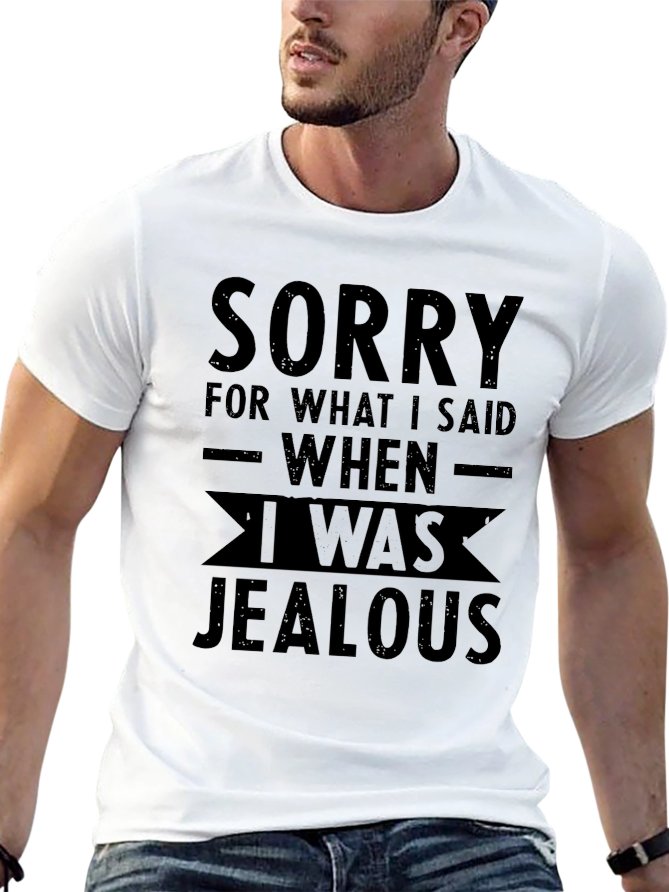 Sorry Jealousy Graphic Tee - Unisex Black T-Shirt - 13