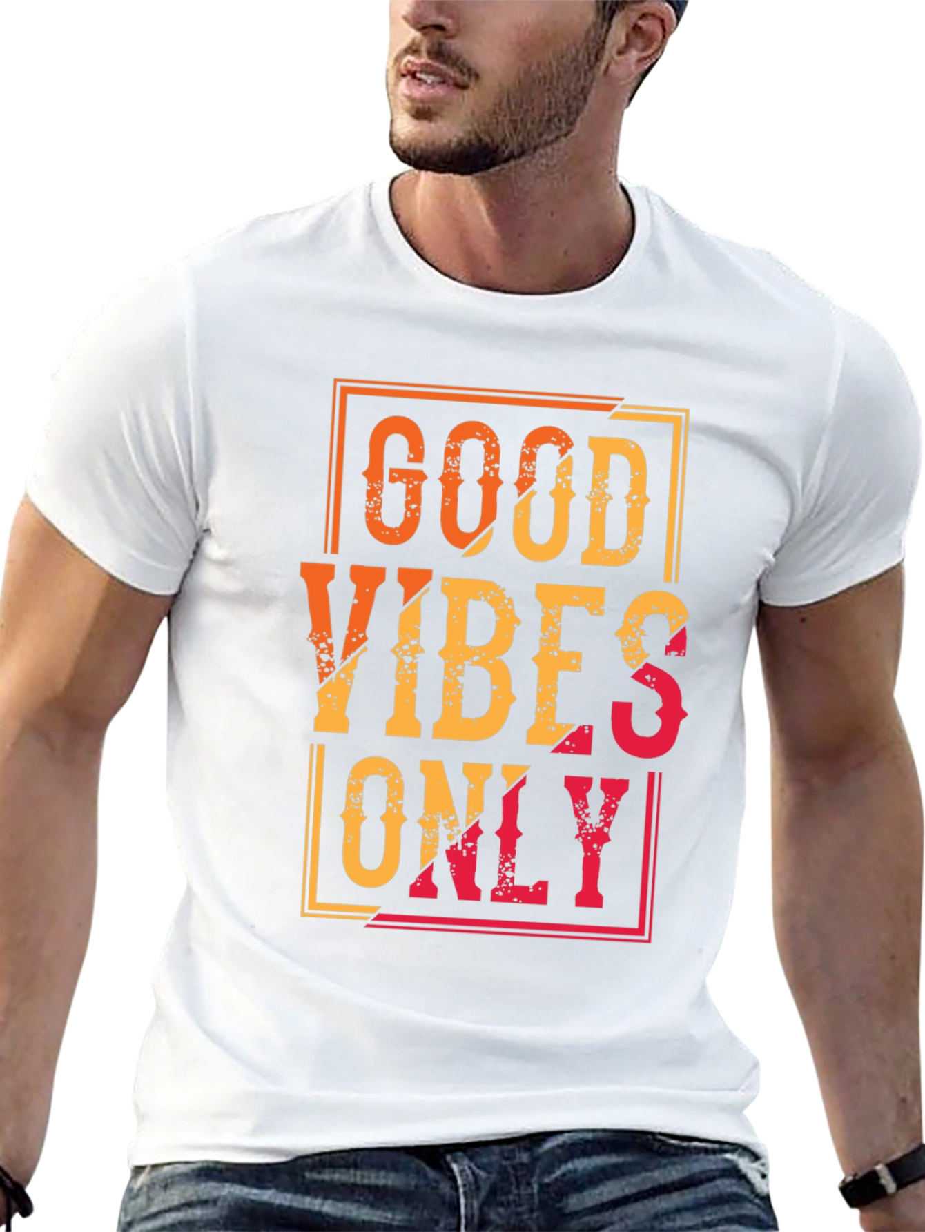 Black Good Vibes Only Graphic Tee - Black Casual T-Shirt view 13