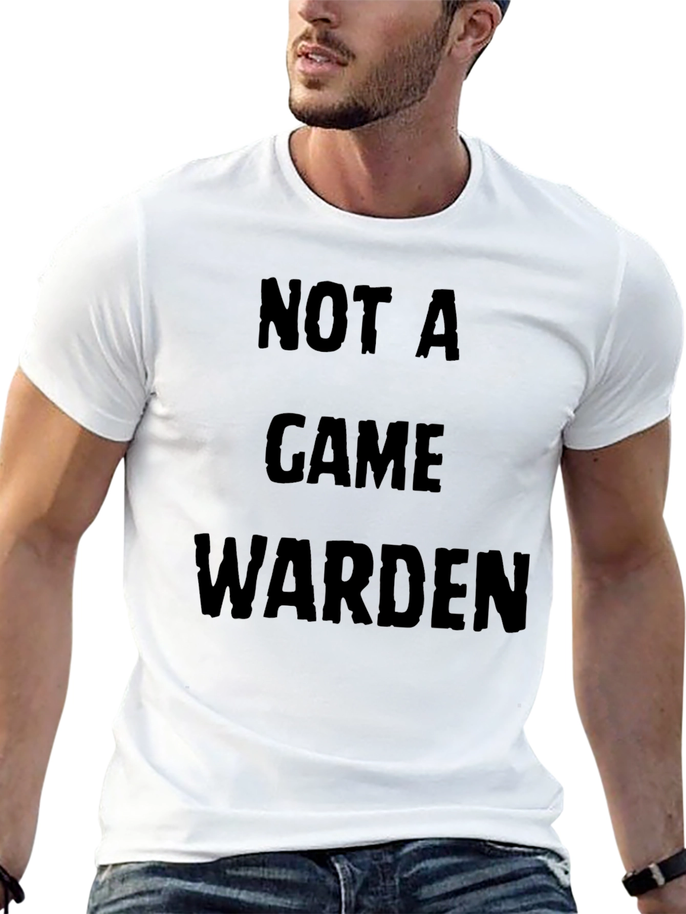Black Not A Game Warden - Novelty Graphic T-Shirt view 13