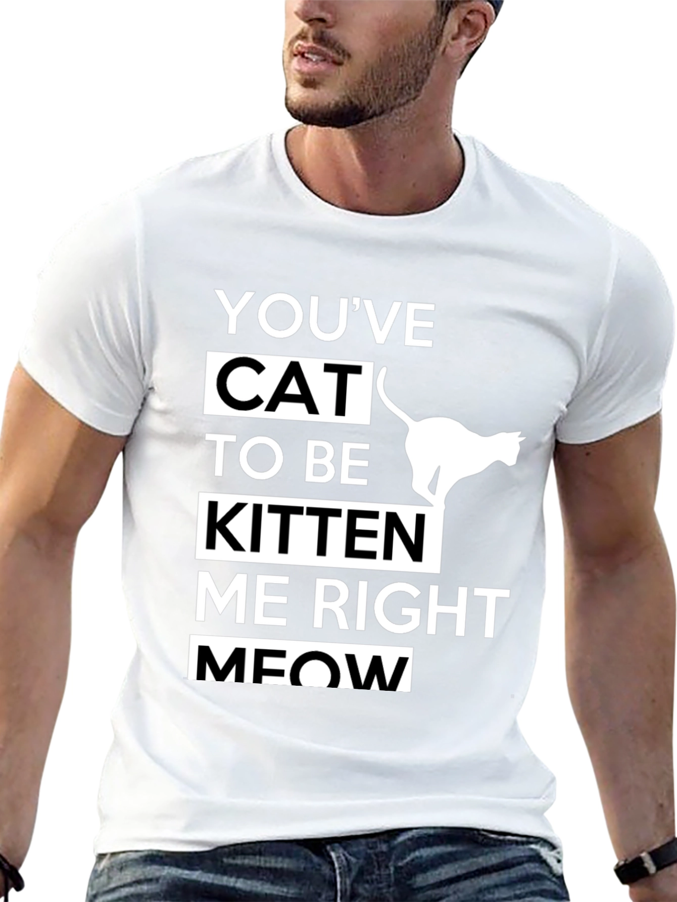 Black Funny Cat T-Shirt - You've Cat To Be Kitten Me Right Meow view 13
