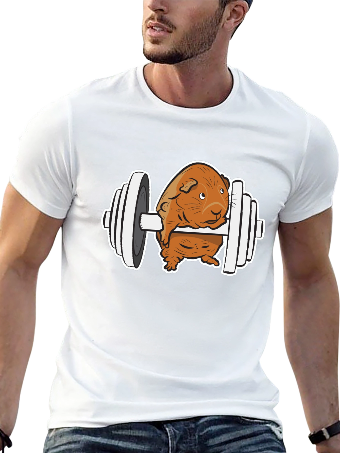 Black Guinea Pig Gym T-Shirt - Funny Workout Tee view 13