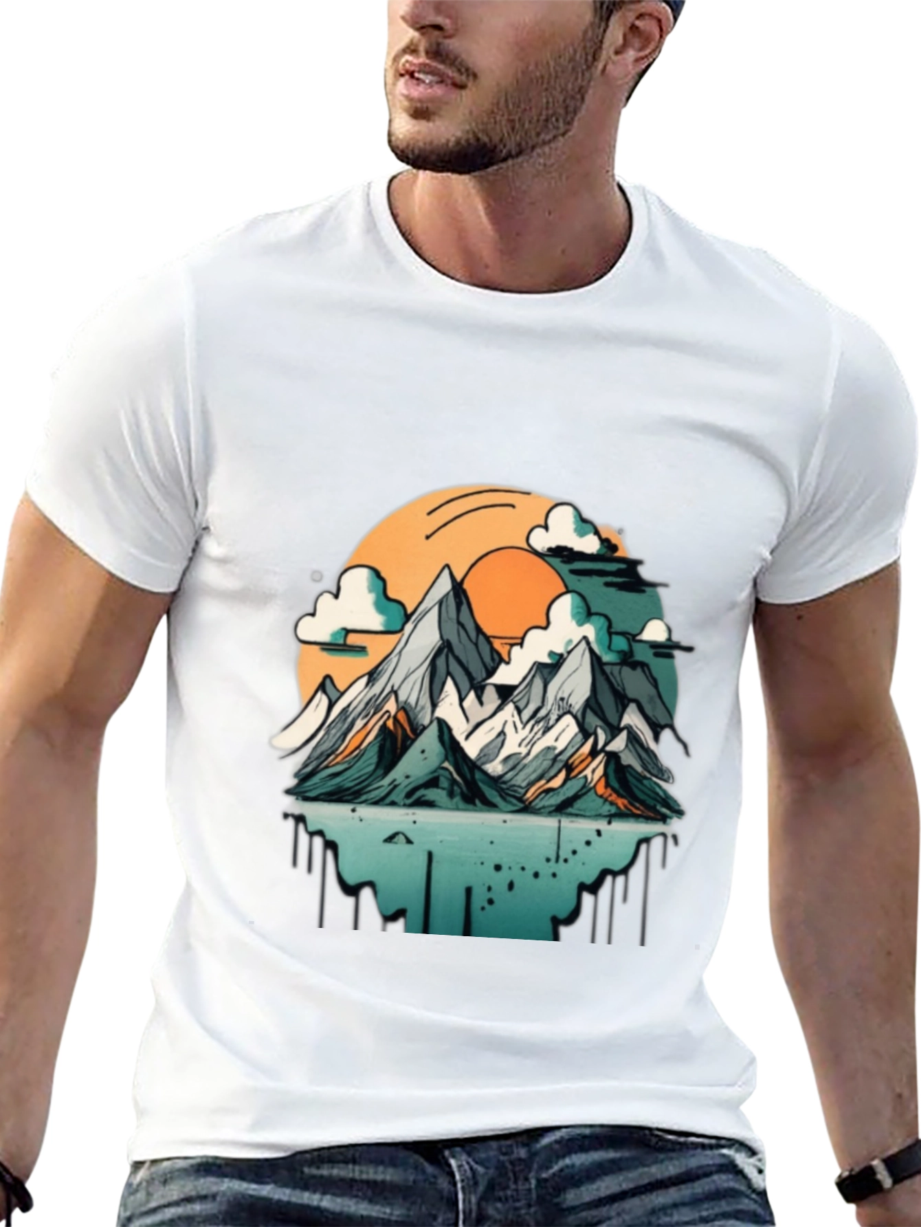 Black Mountain Sunset Graphic T-Shirt view 13