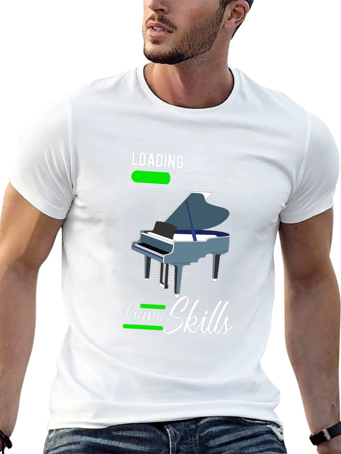 Black Loading Piano Skills T-Shirt view 13