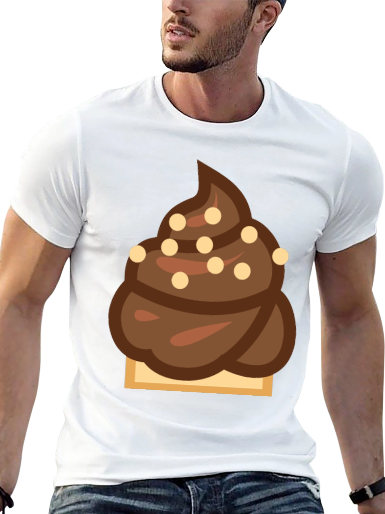 Black Novelty Chocolate Swirl Emoji T-Shirt view 13