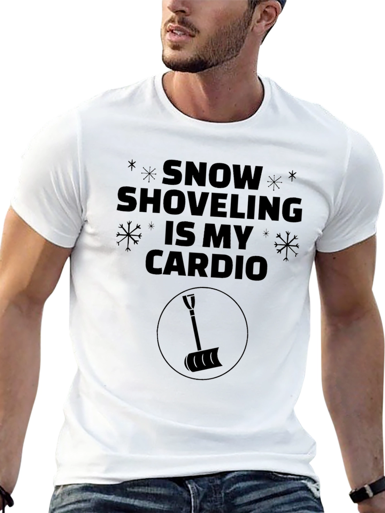 Black Snow Shoveling is My Cardio Graphic Tee view 13