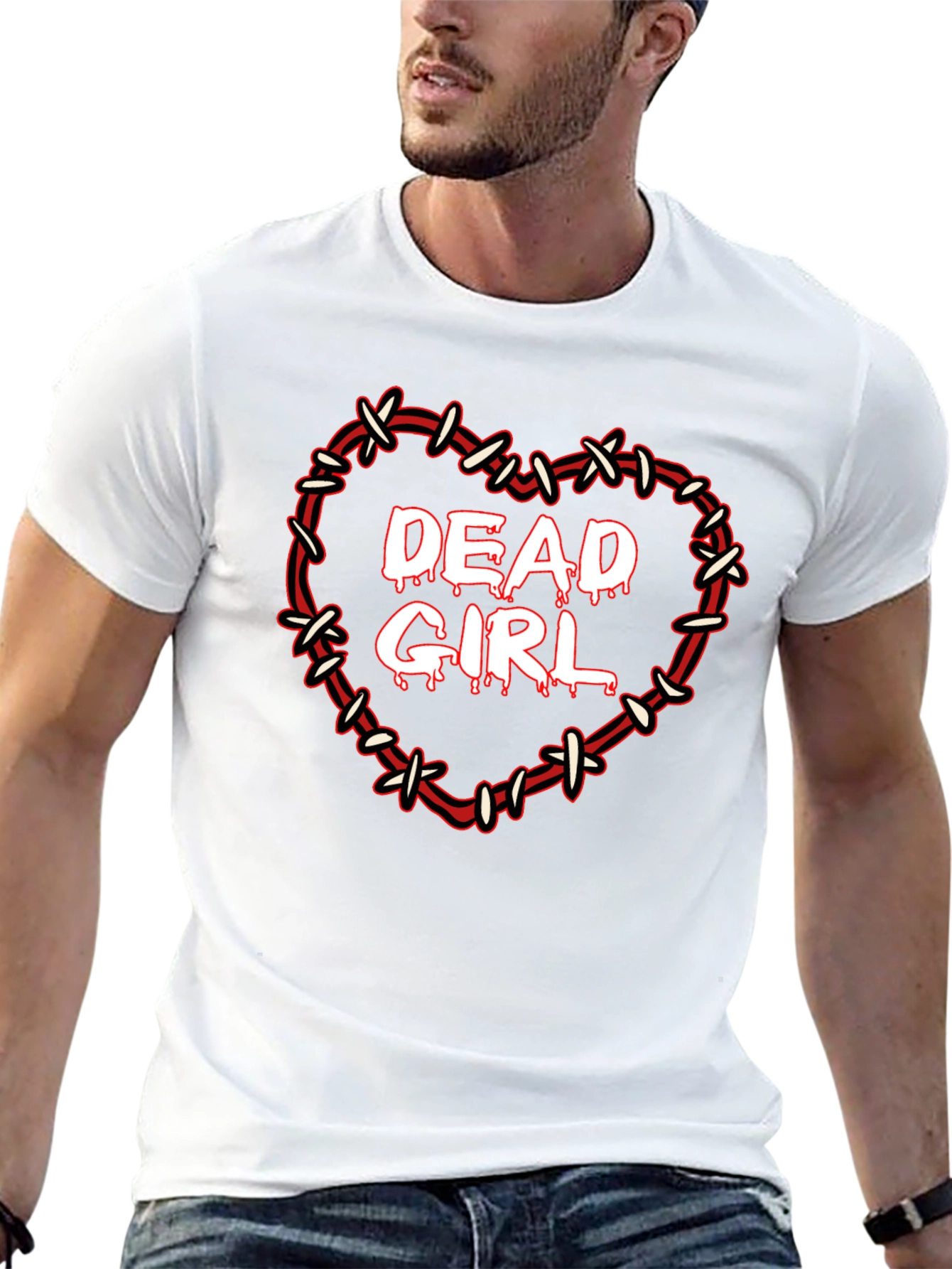 Black Dead Girl Heart Graphic Tee view 13