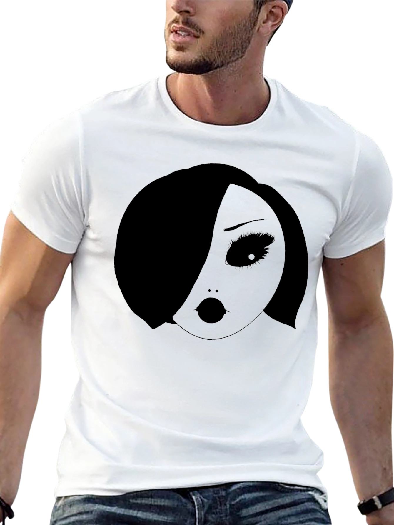 Black Gothic Graphic Tee - Dark Anime Doll Design view 13