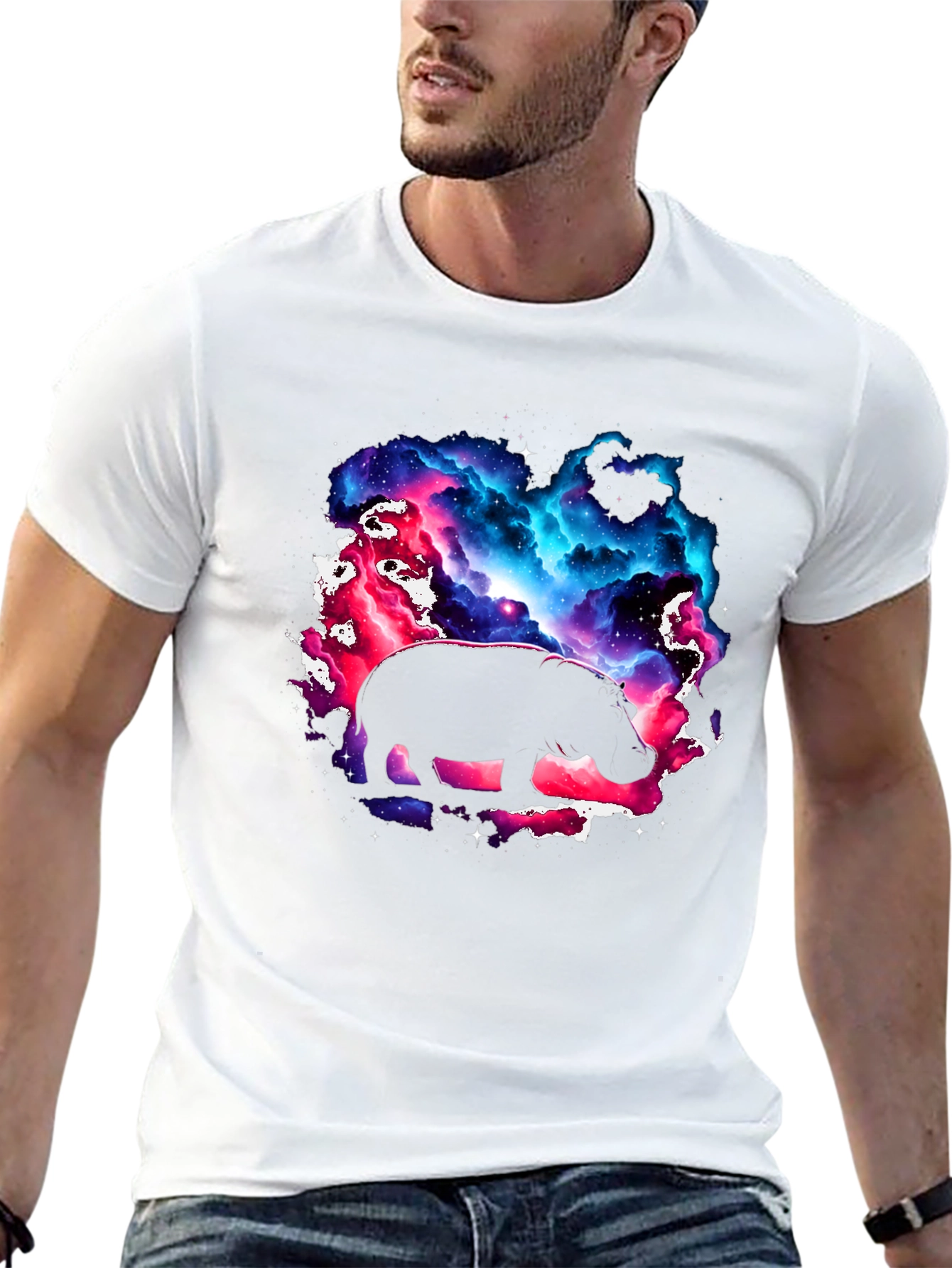 Black Cosmic Hippo Graphic Tee - Black view 13