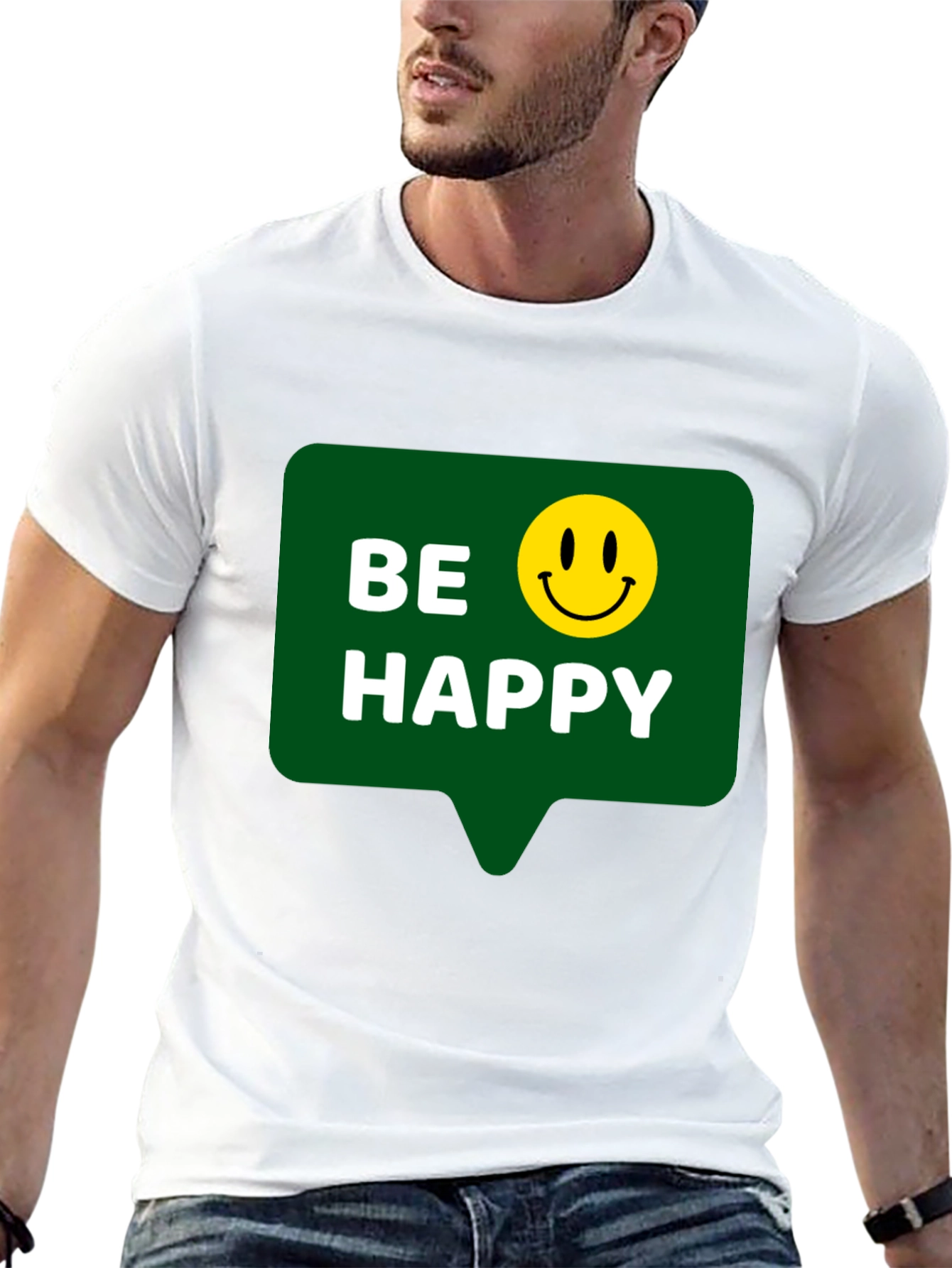 Black Be Happy T-Shirt - Positive Vibes - Everyday Wear view 13