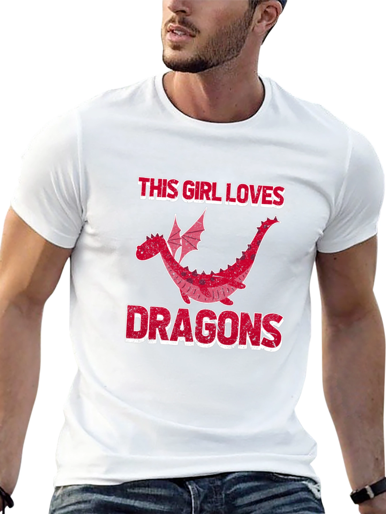 Black This Girl Loves Dragons T-Shirt - Black Graphic Tee view 13