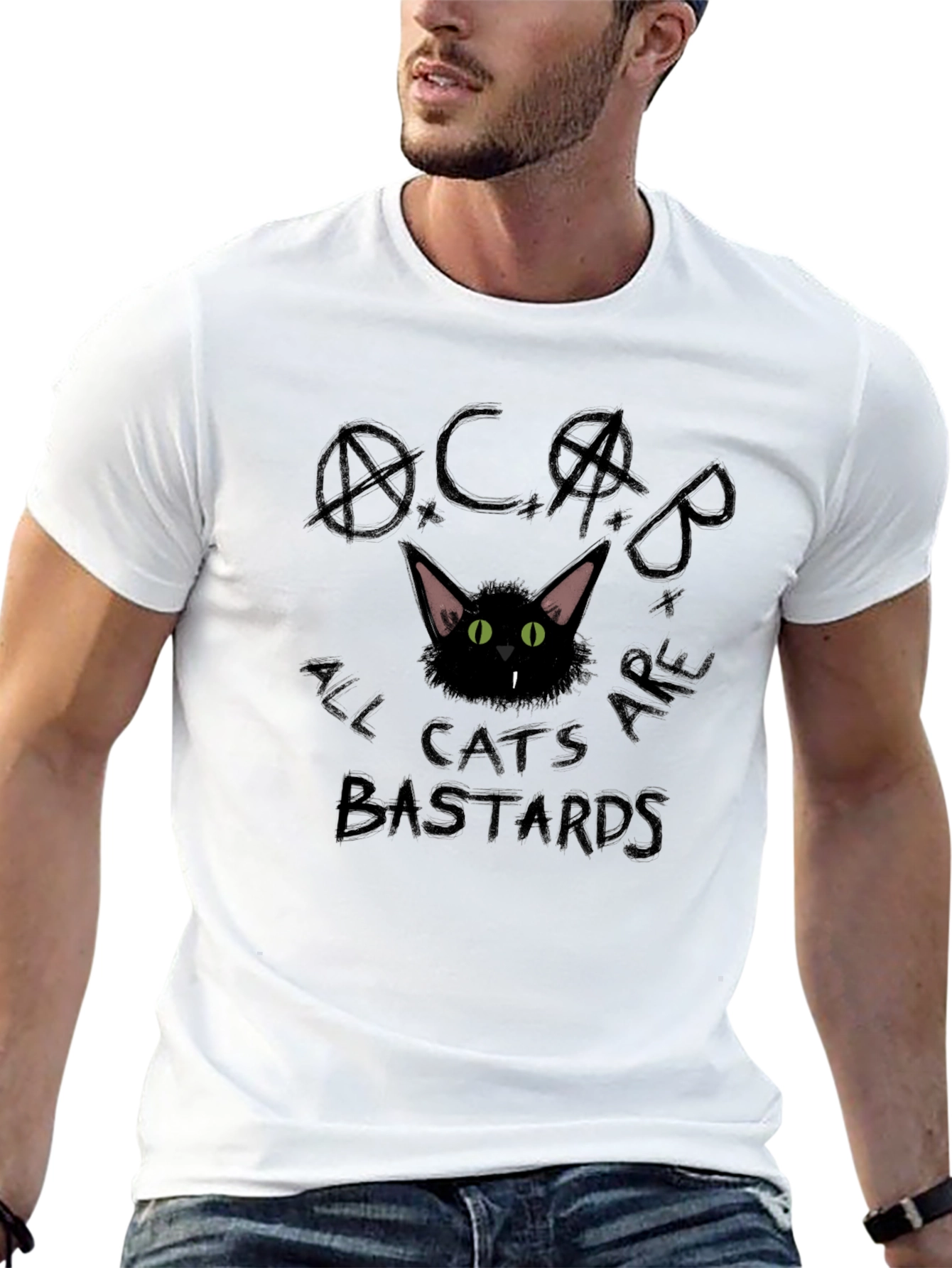 Black ACAB All Cats Are Bastards Black T-Shirt view 13