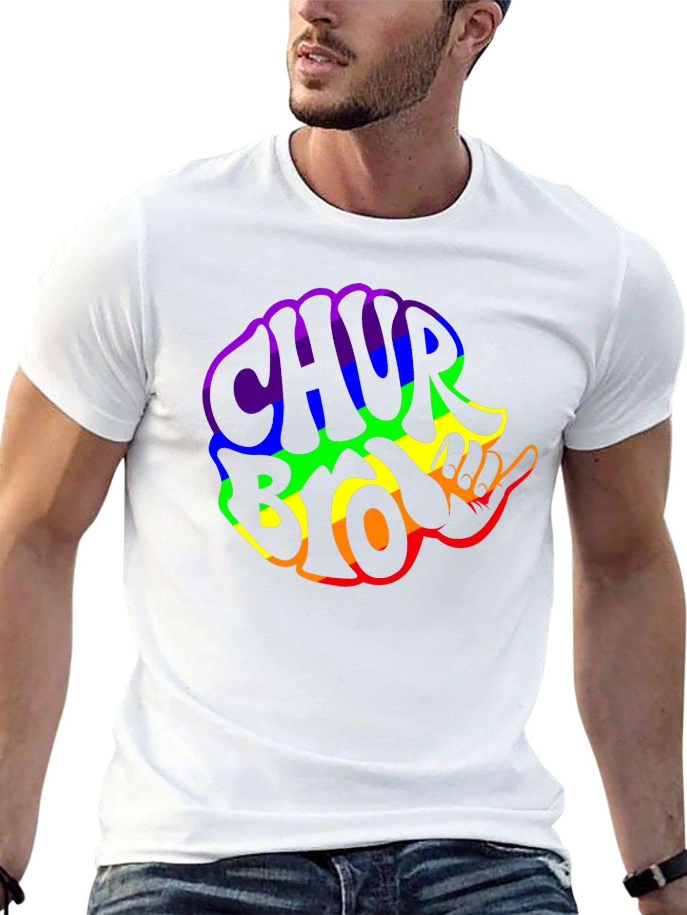 Black Rainbow Chub Bro T-Shirt - Black view 13