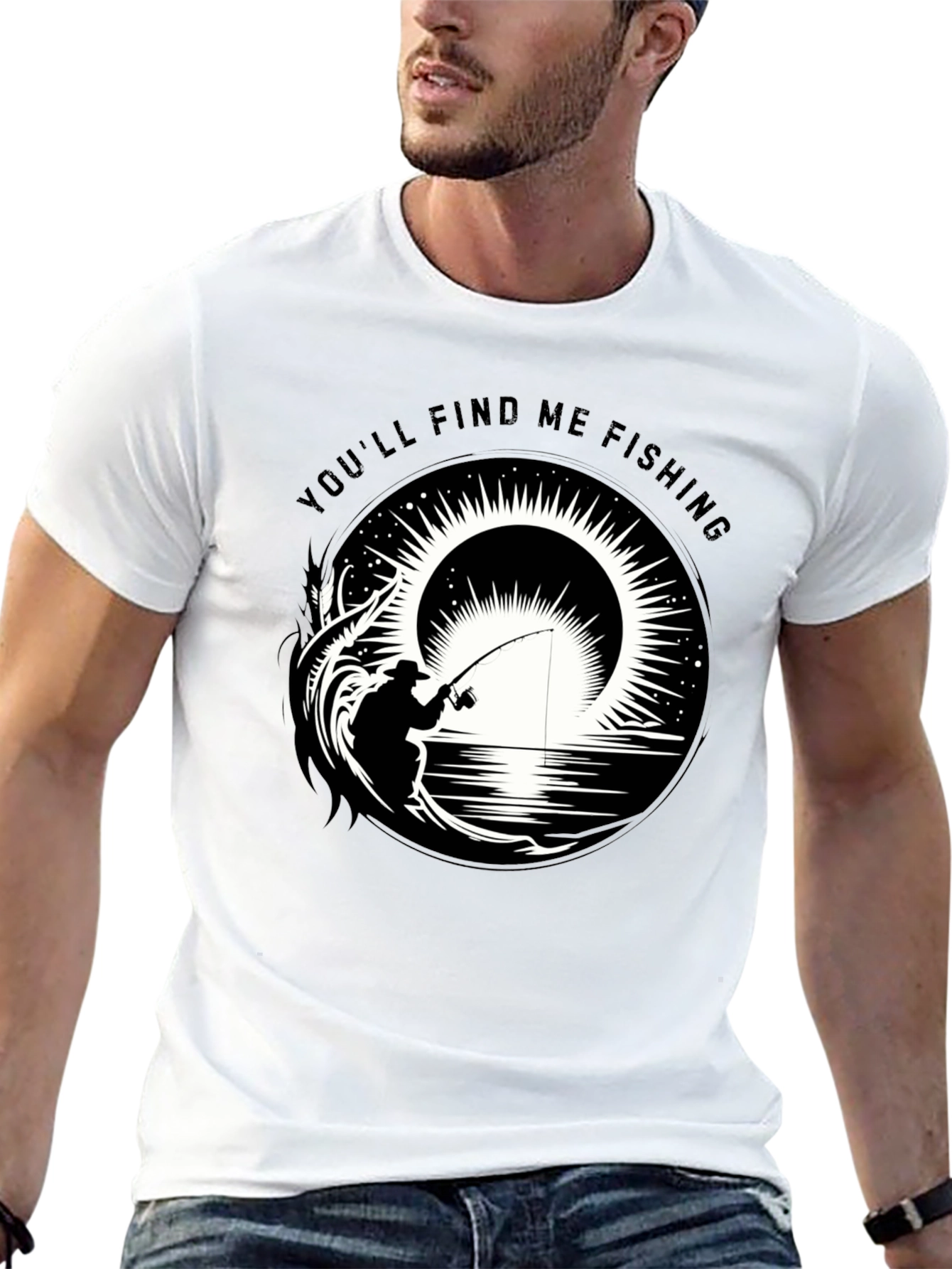 Black Fishing Graphic Tee - You'll Find Me Fishing view 13