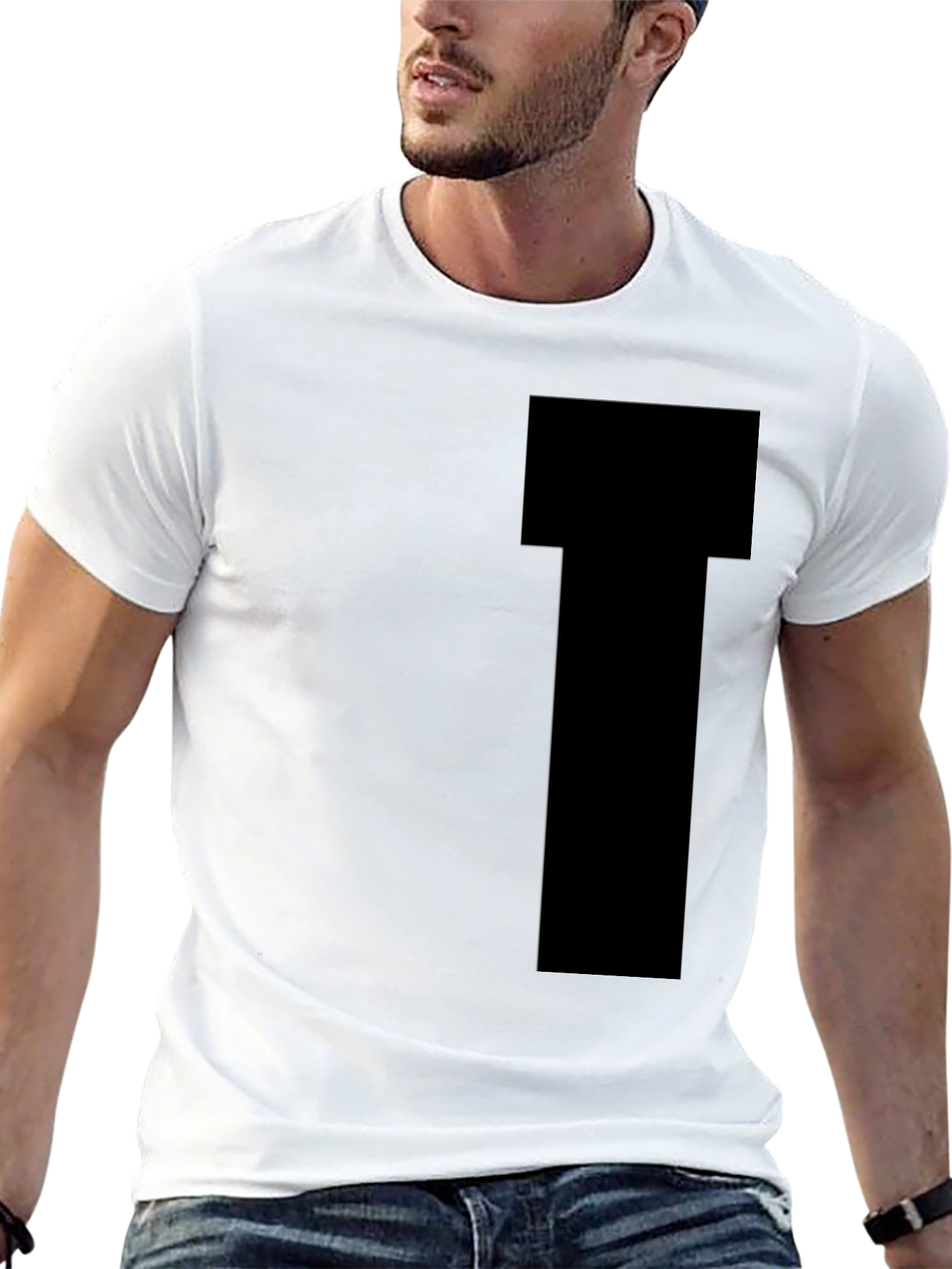 Black Men's Black Short Sleeve T-Shirt view 13