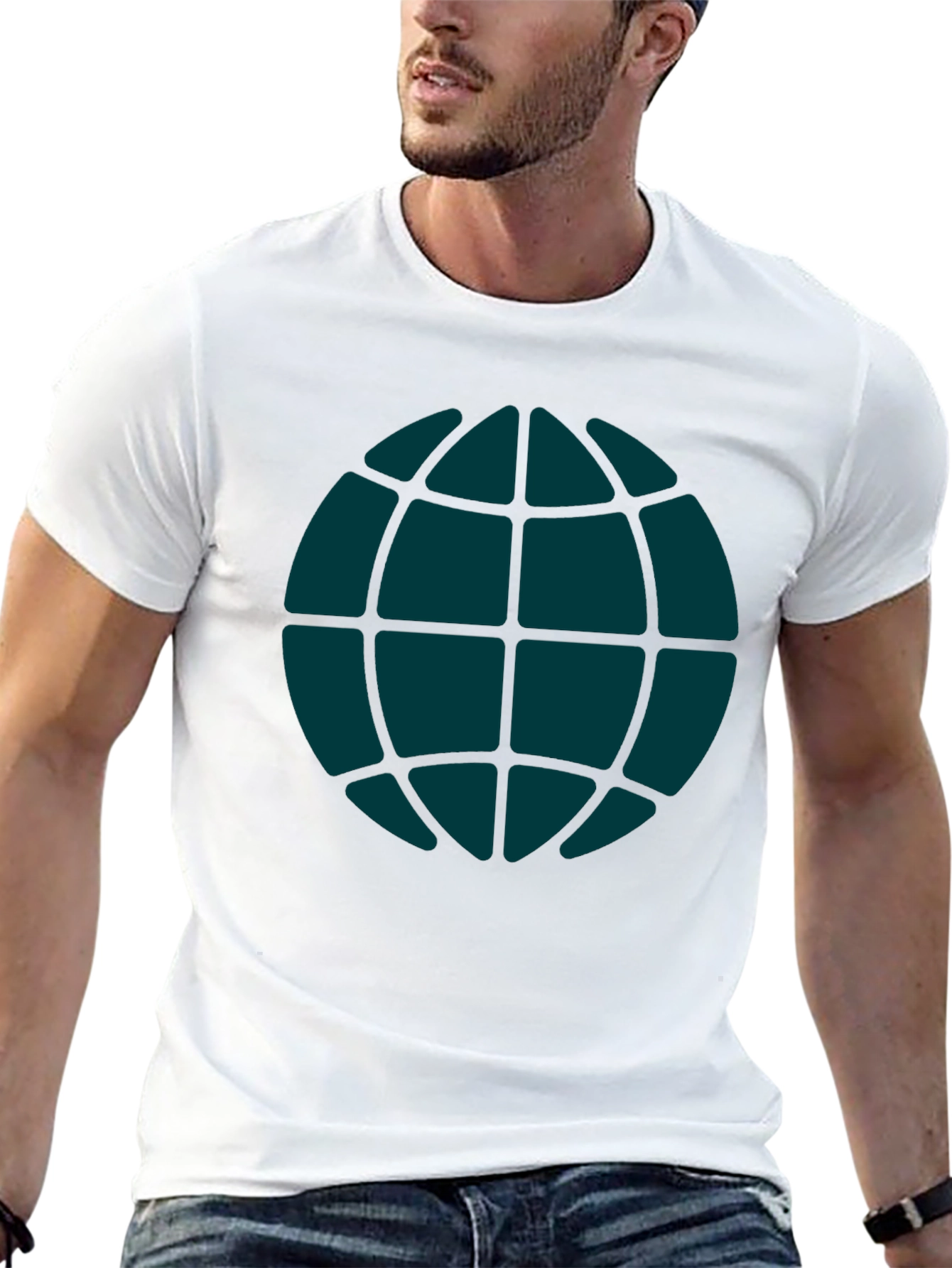 Black Globe Graphic Tee - Casual Black T-Shirt view 13