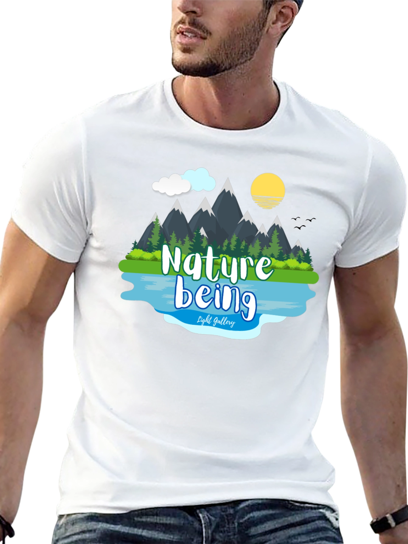 Black Nature Being Graphic T-Shirt view 13