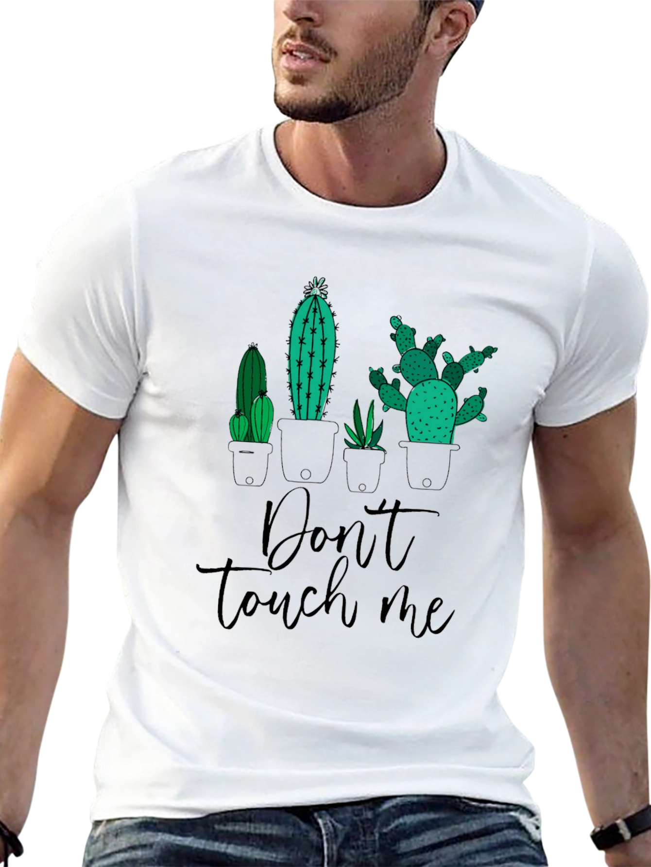 Don't Touch Me Cactus T-Shirt - Graphic Novelty Tee - 13
