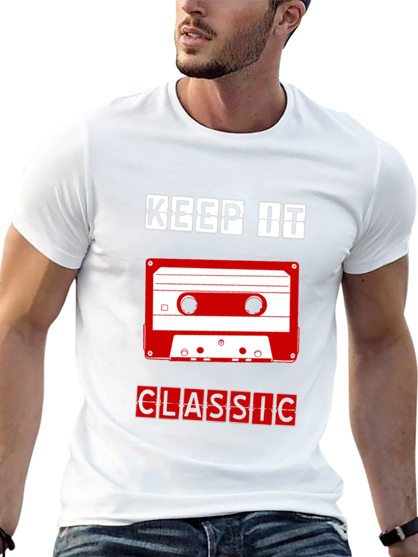 Black Keep It Classic Retro Cassette Tape T-Shirt view 13