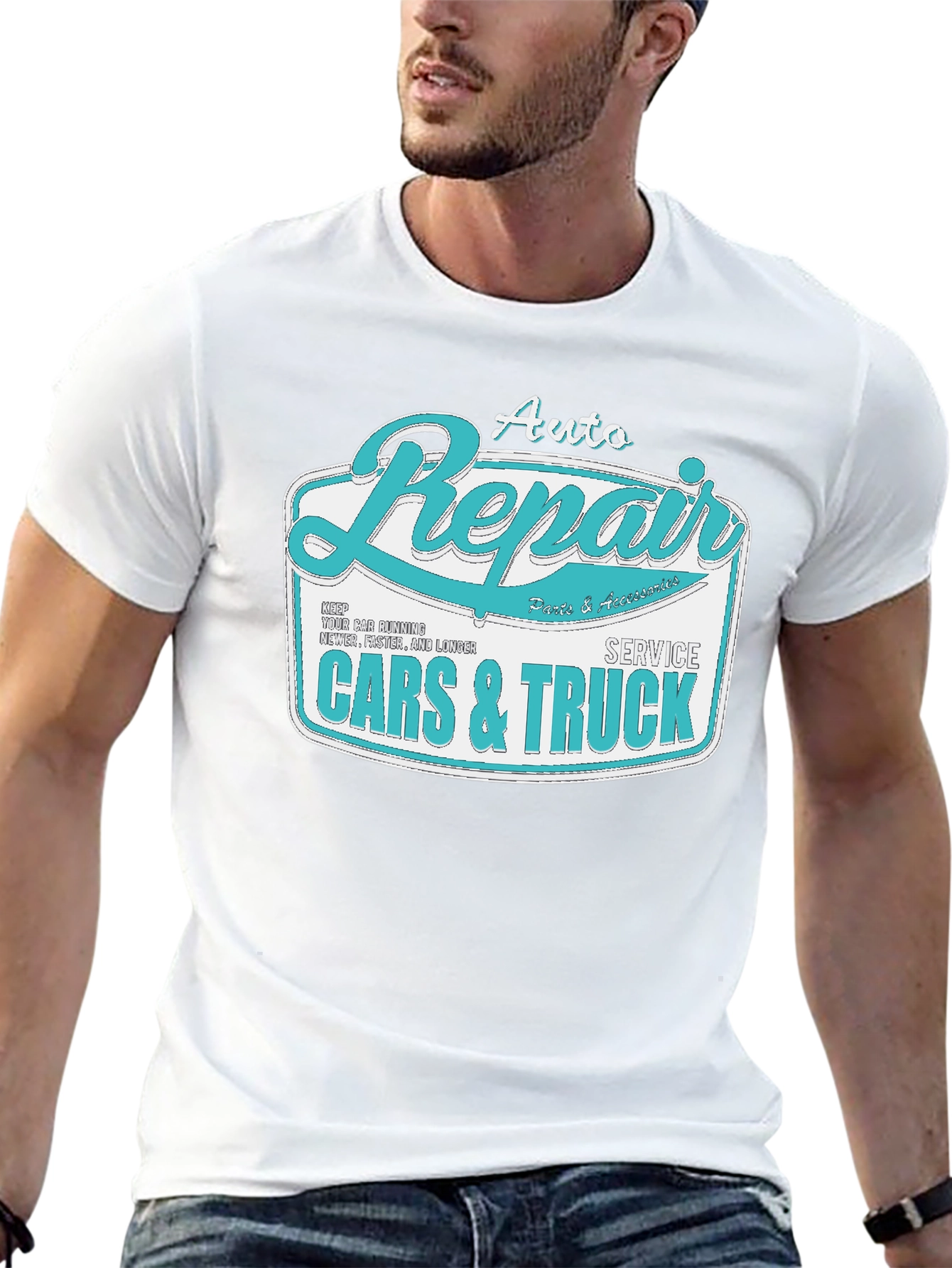 Black Auto Repair Cars & Truck Graphic T-Shirt view 13