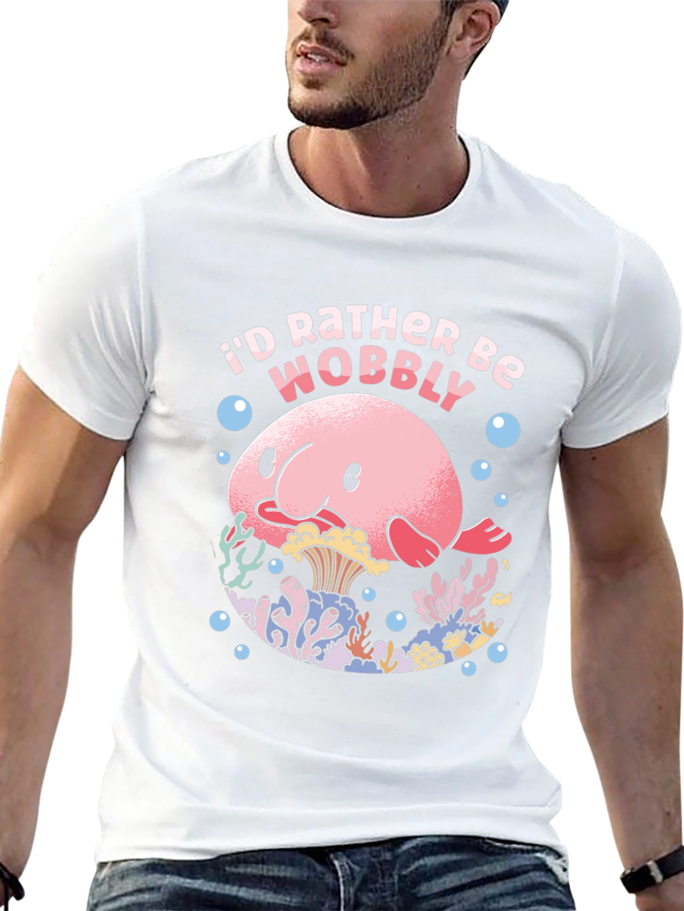 Black I'd Rather Be Wobbly Blobfish Graphic Tee view 13
