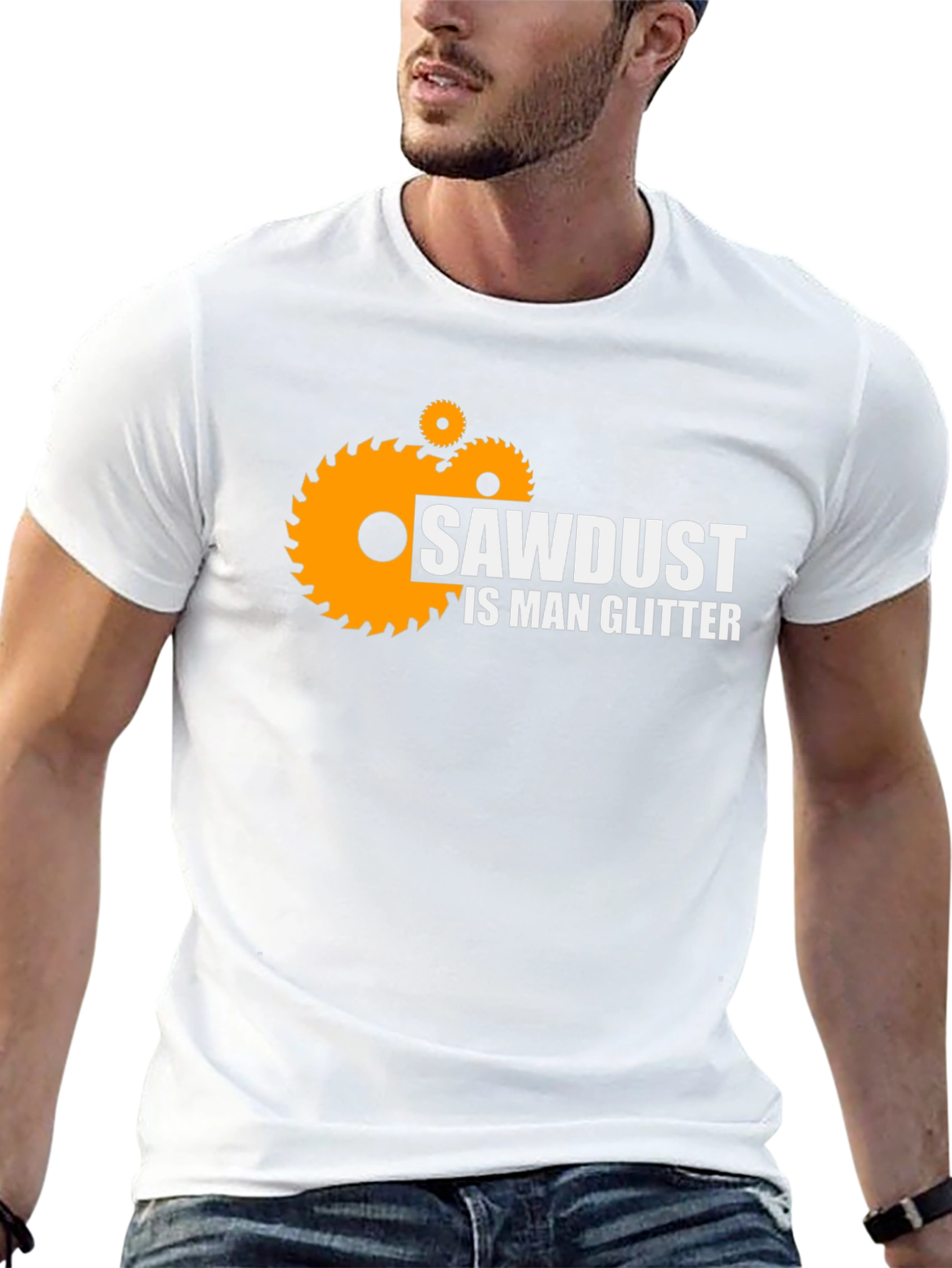 Black Sawdust is Man Glitter T-Shirt view 13